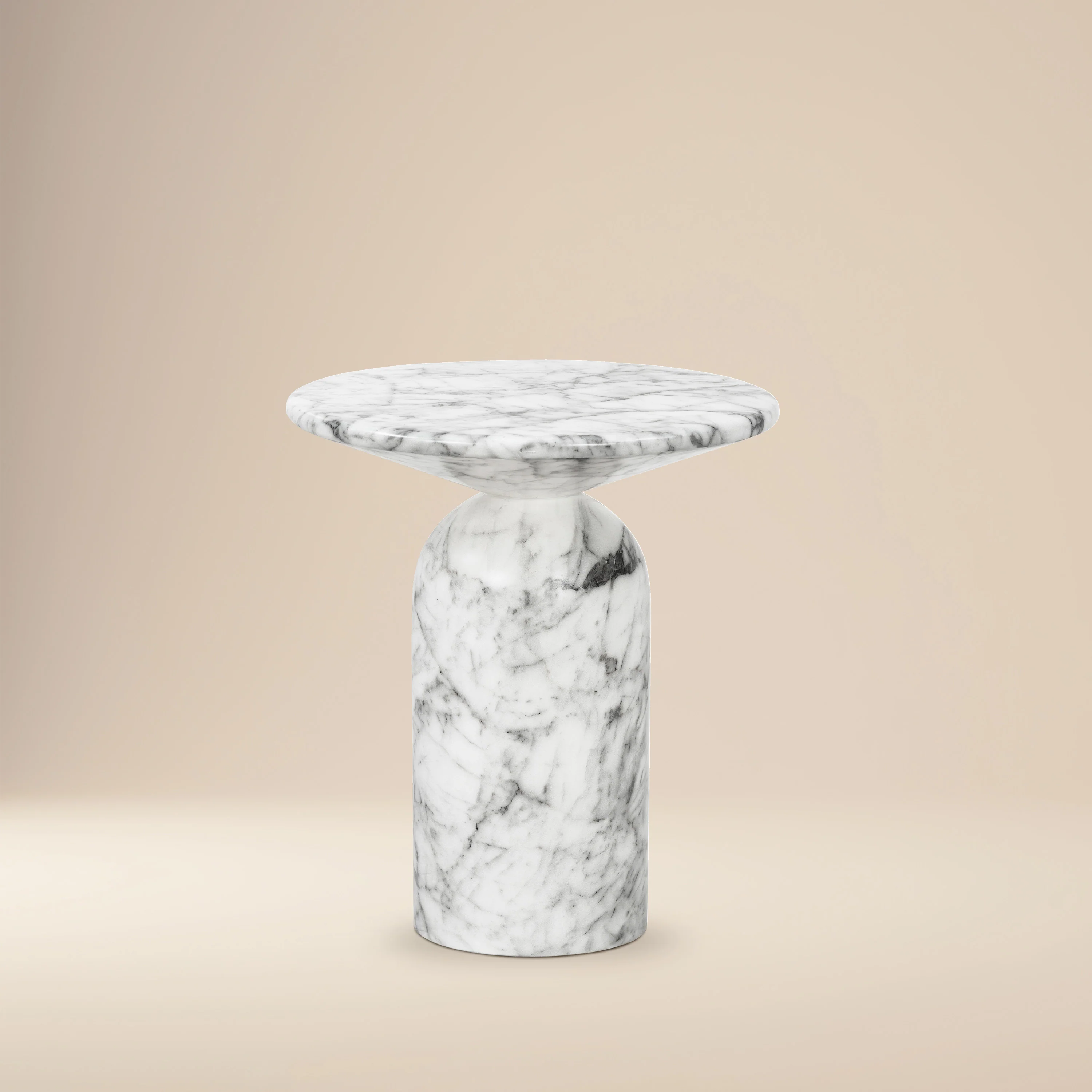 Wels End Table | White Marble