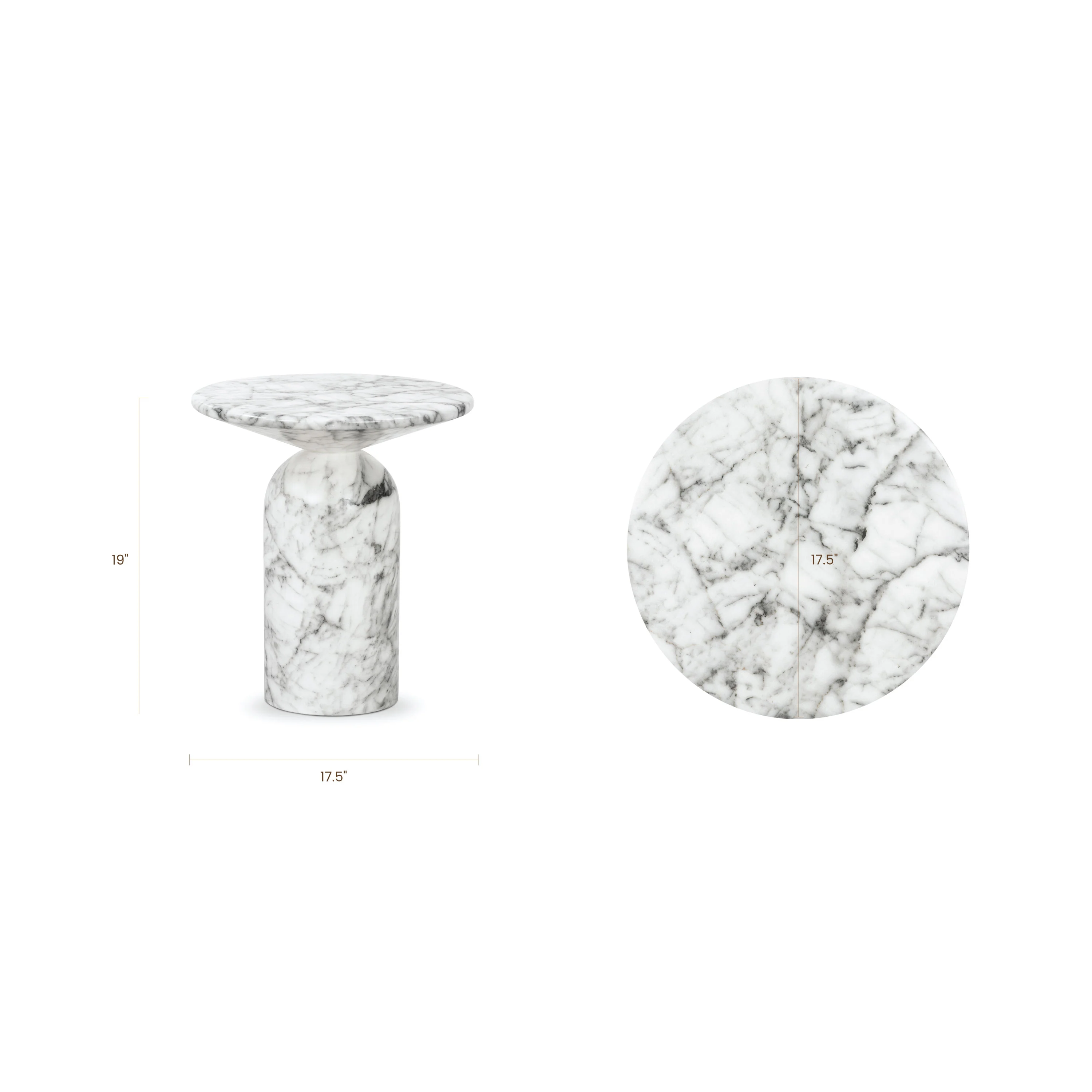 Wels End Table | White Marble - Image 11