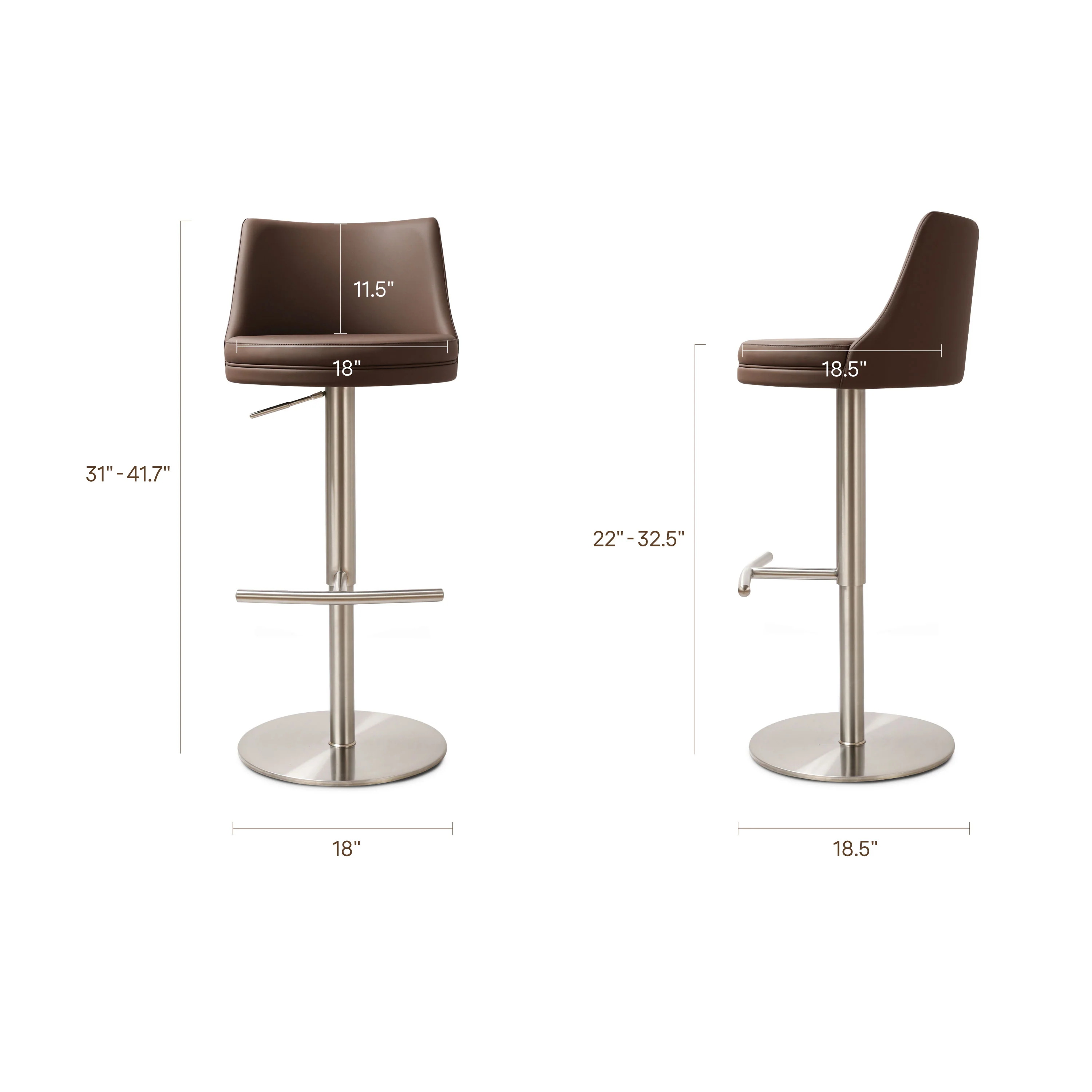 Yark Counter Stool | Mink Brown - Image 12