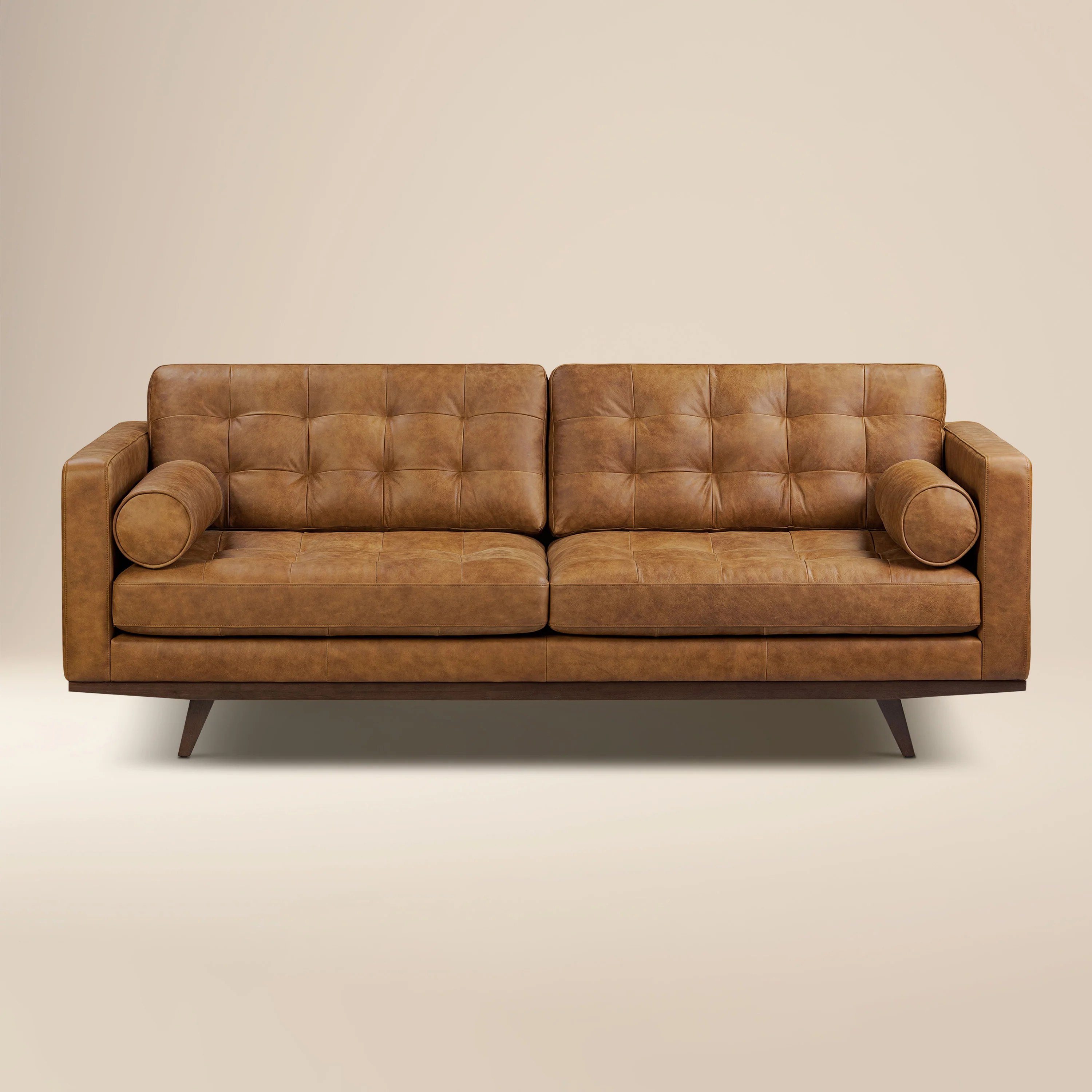 York 89" Leather Sofa | Russet Tan