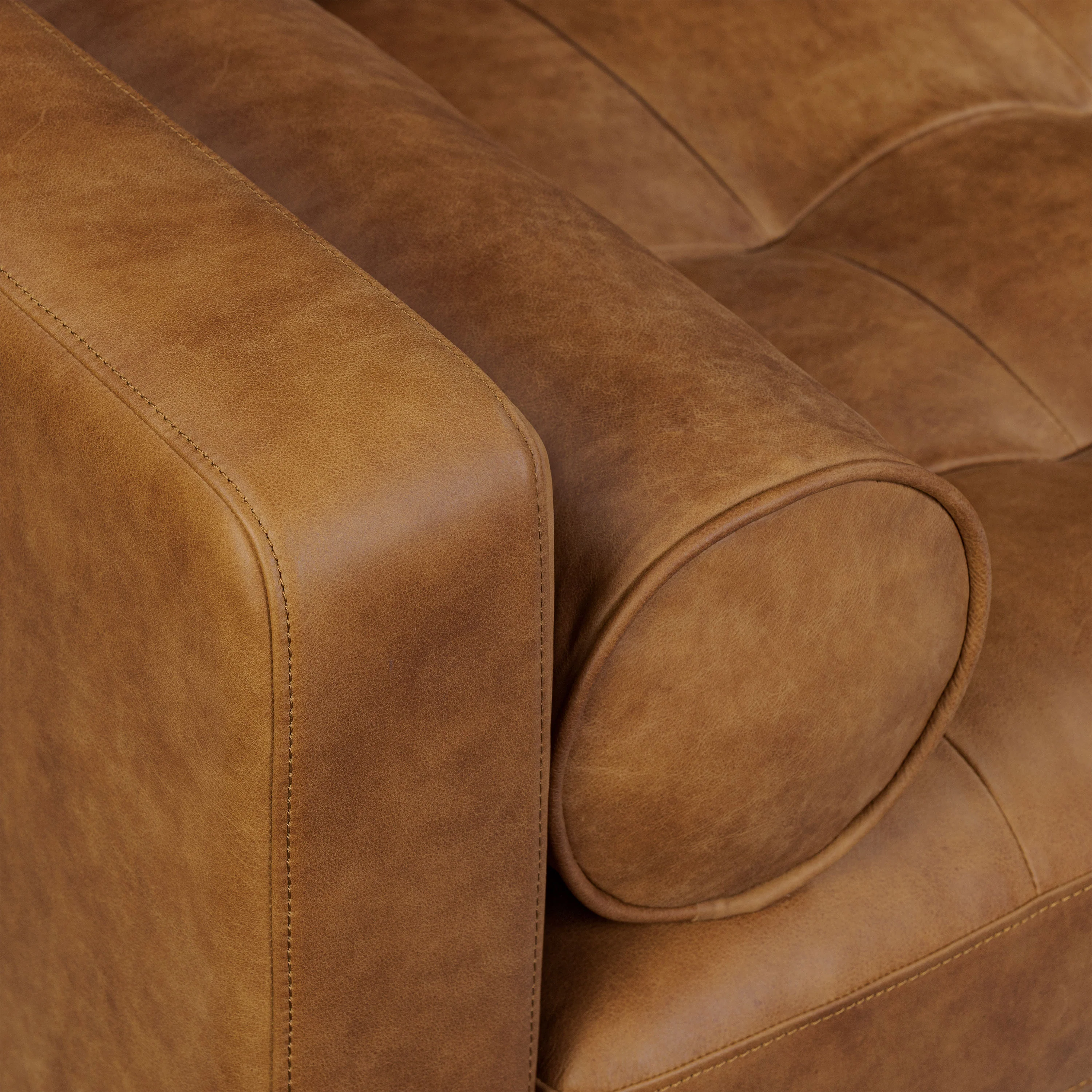 York 89" Leather Sofa | Russet Tan - Image 10