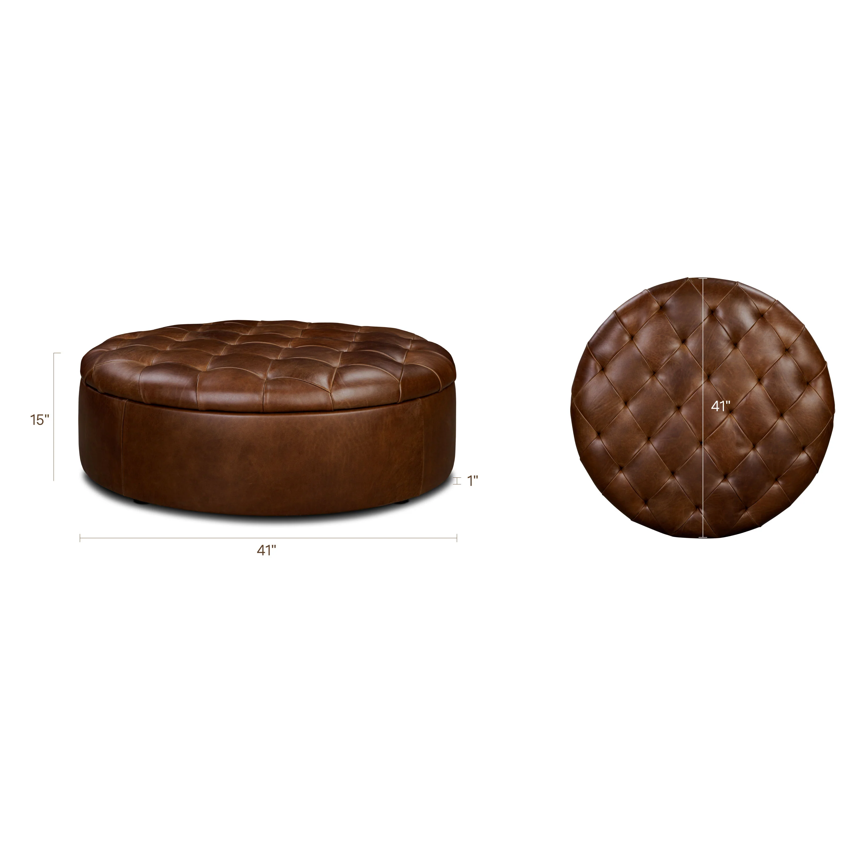 Zahra Leather Storage Ottoman | Oscuro Brown - Image 16