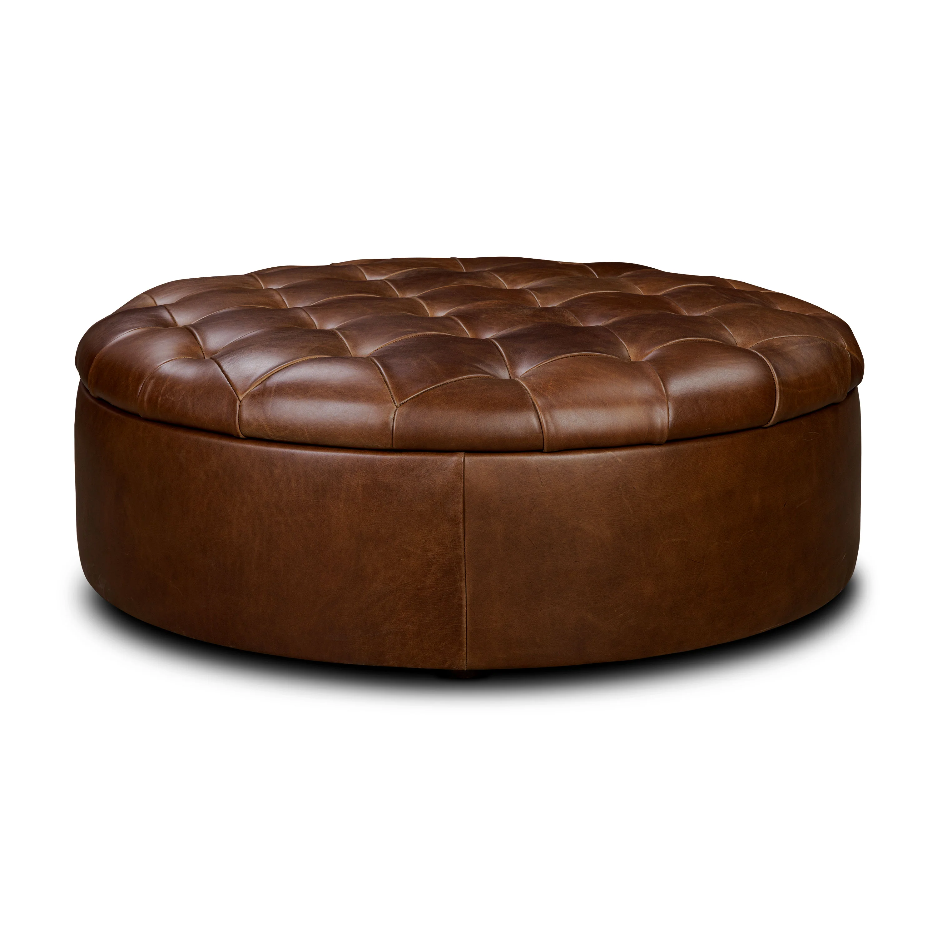 Zahra Leather Storage Ottoman | Oscuro Brown - Image 3