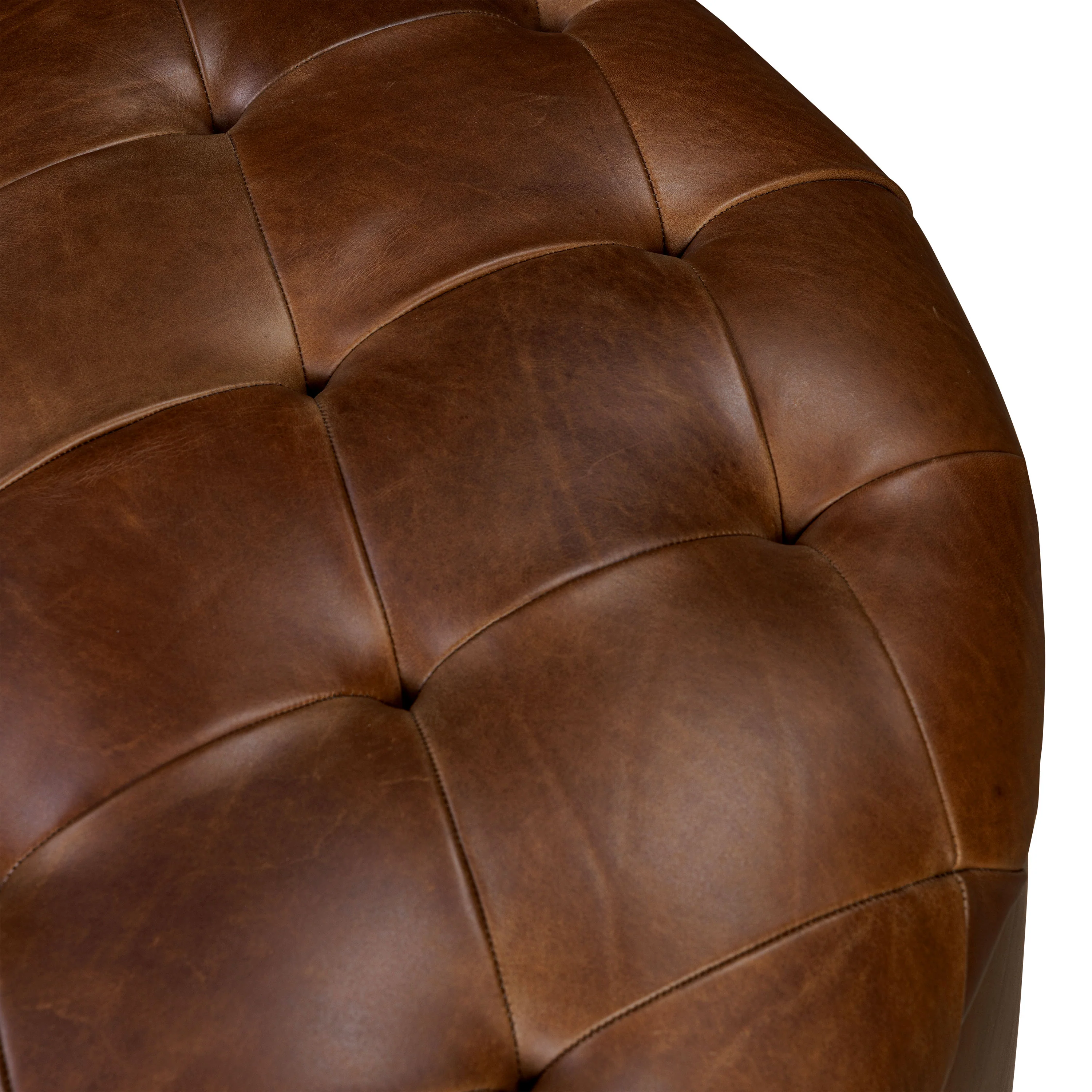 Zahra Leather Storage Ottoman | Oscuro Brown - Image 7