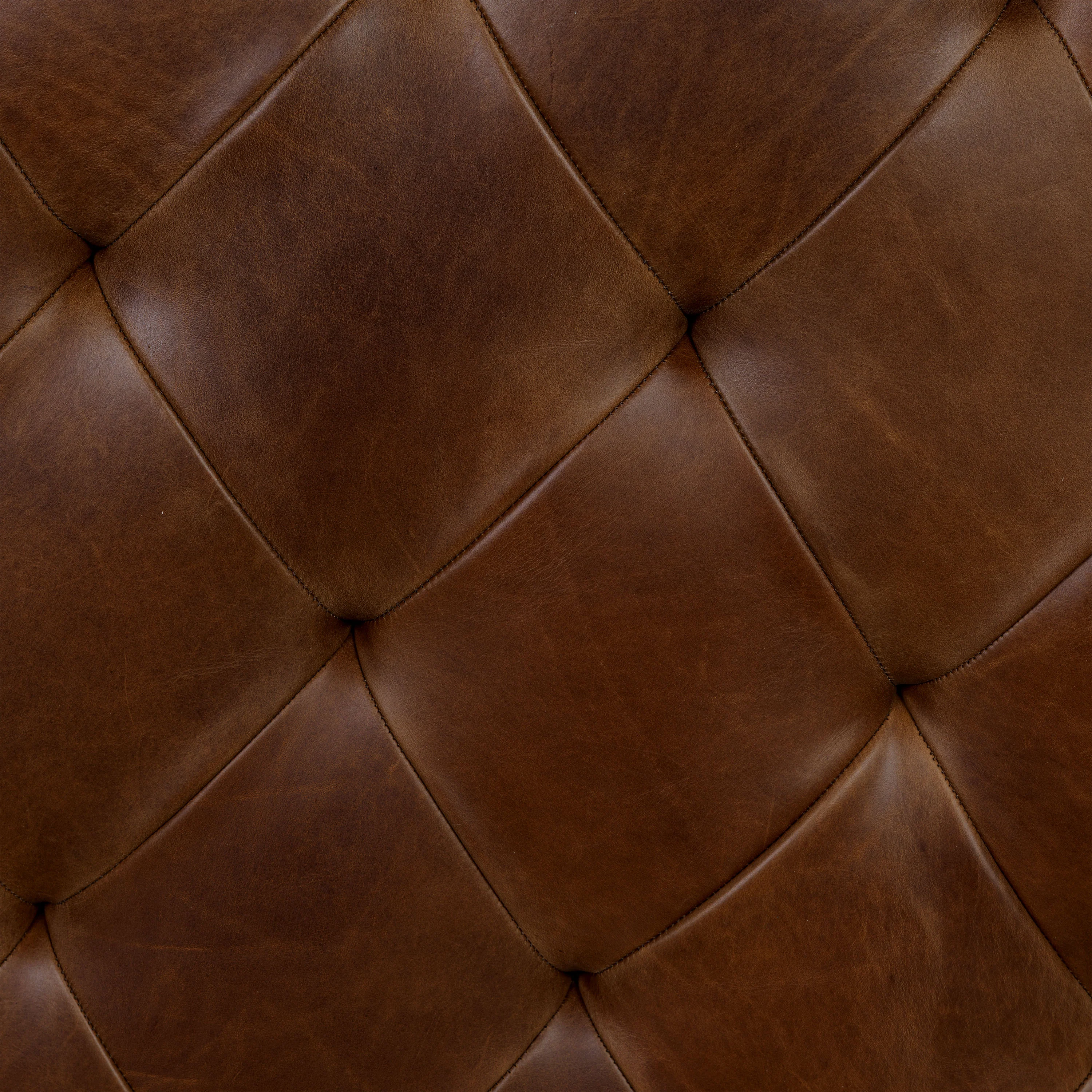 Zahra Leather Storage Ottoman | Oscuro Brown - Image 9