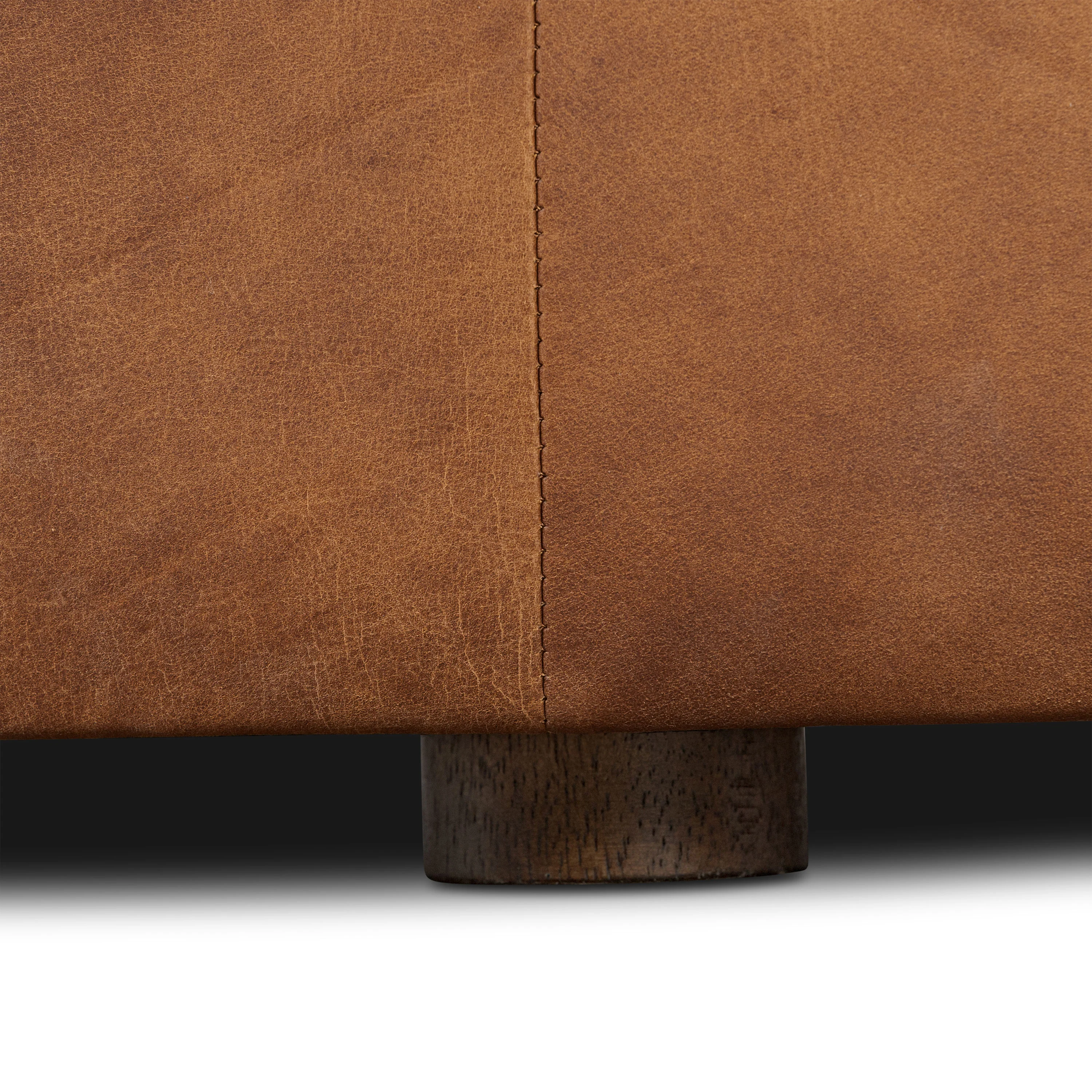 Zahra Leather Storage Ottoman | Russet Tan - Image 10