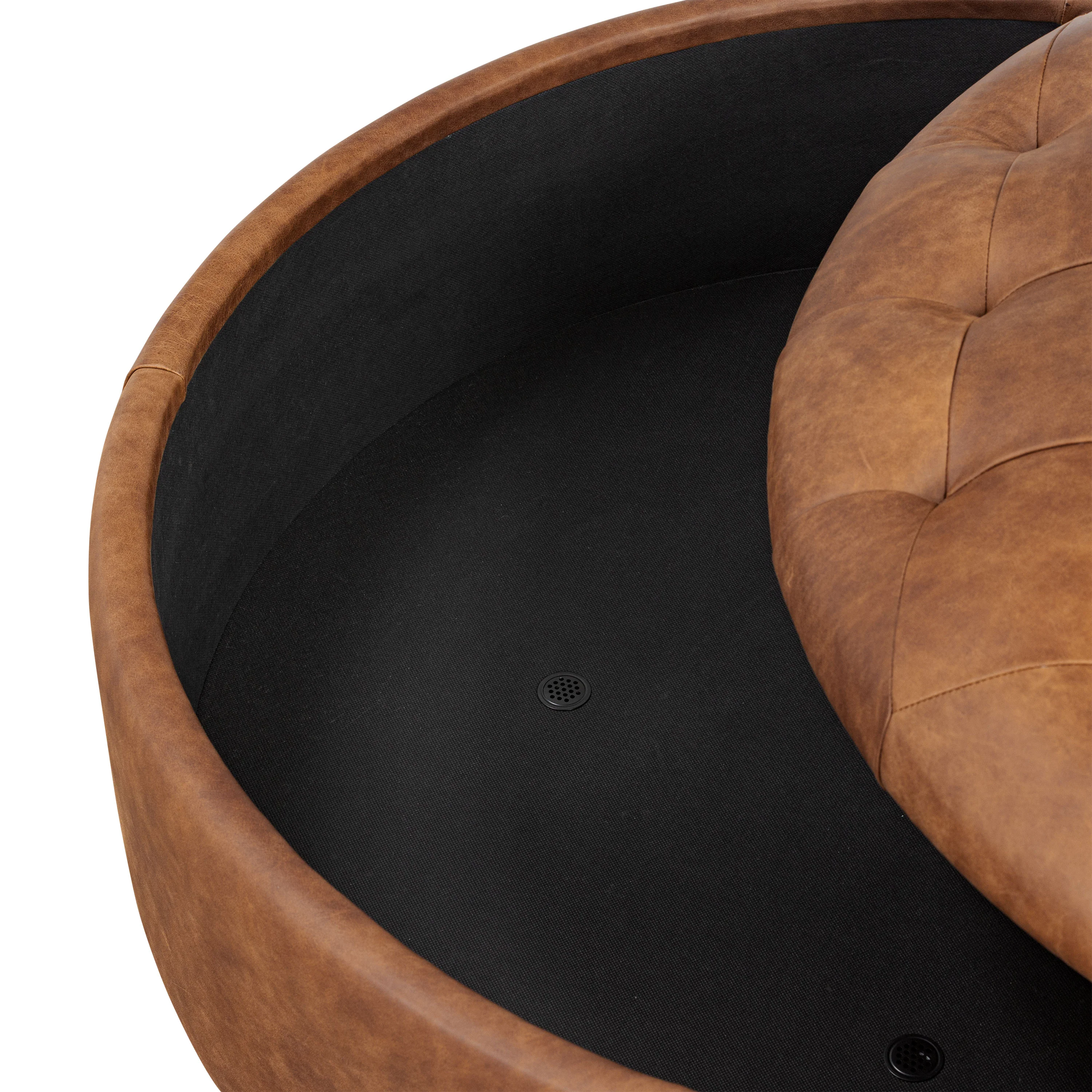 Zahra Leather Storage Ottoman | Russet Tan - Image 11