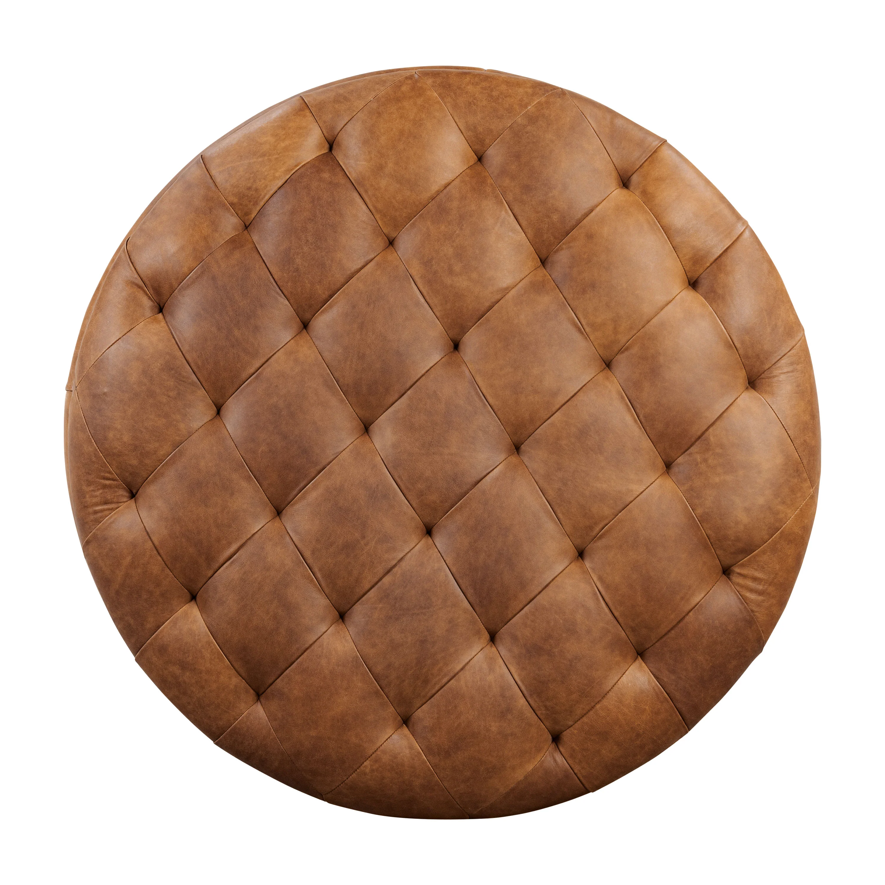 Zahra Leather Storage Ottoman | Russet Tan - Image 7