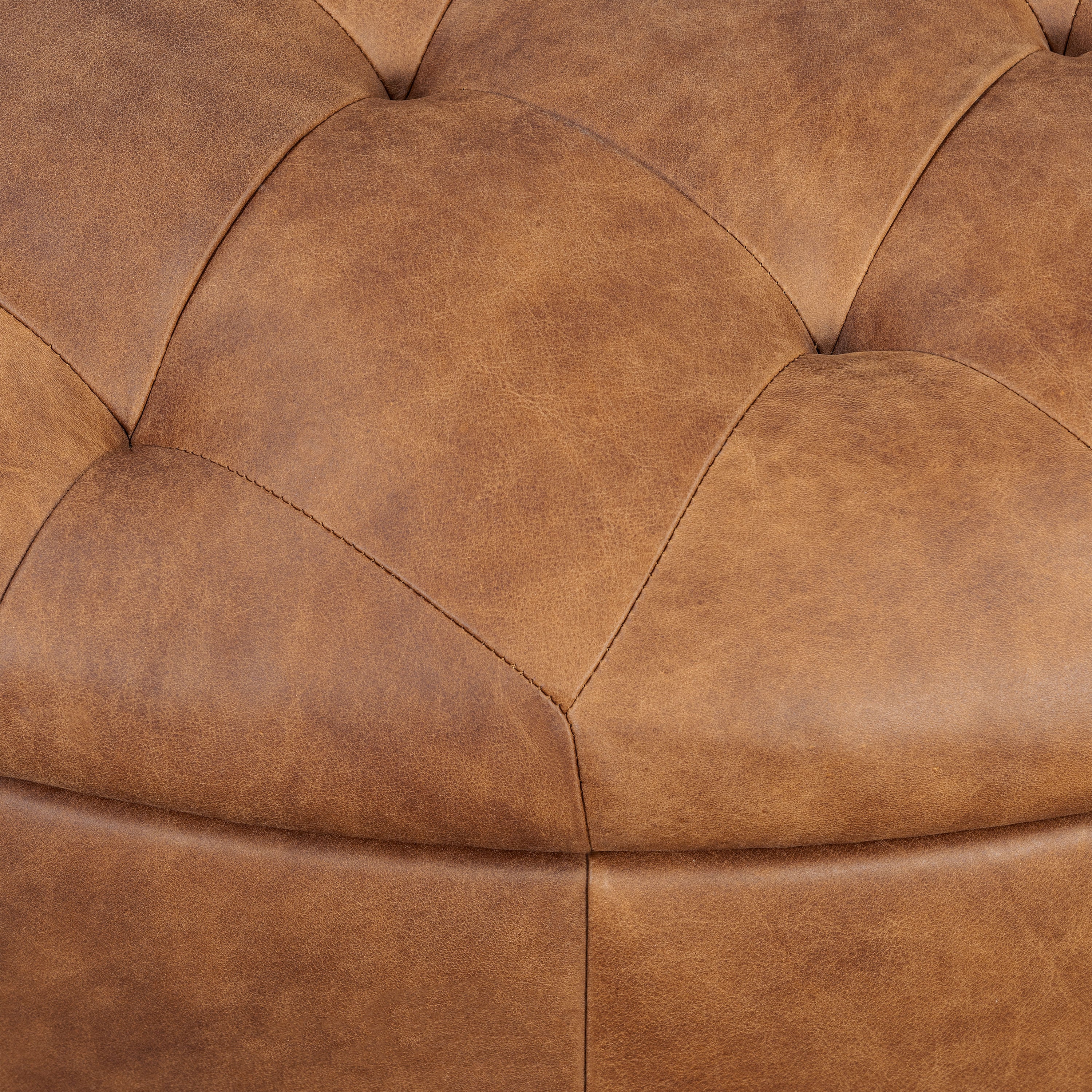 Zahra Leather Storage Ottoman | Russet Tan - Image 8