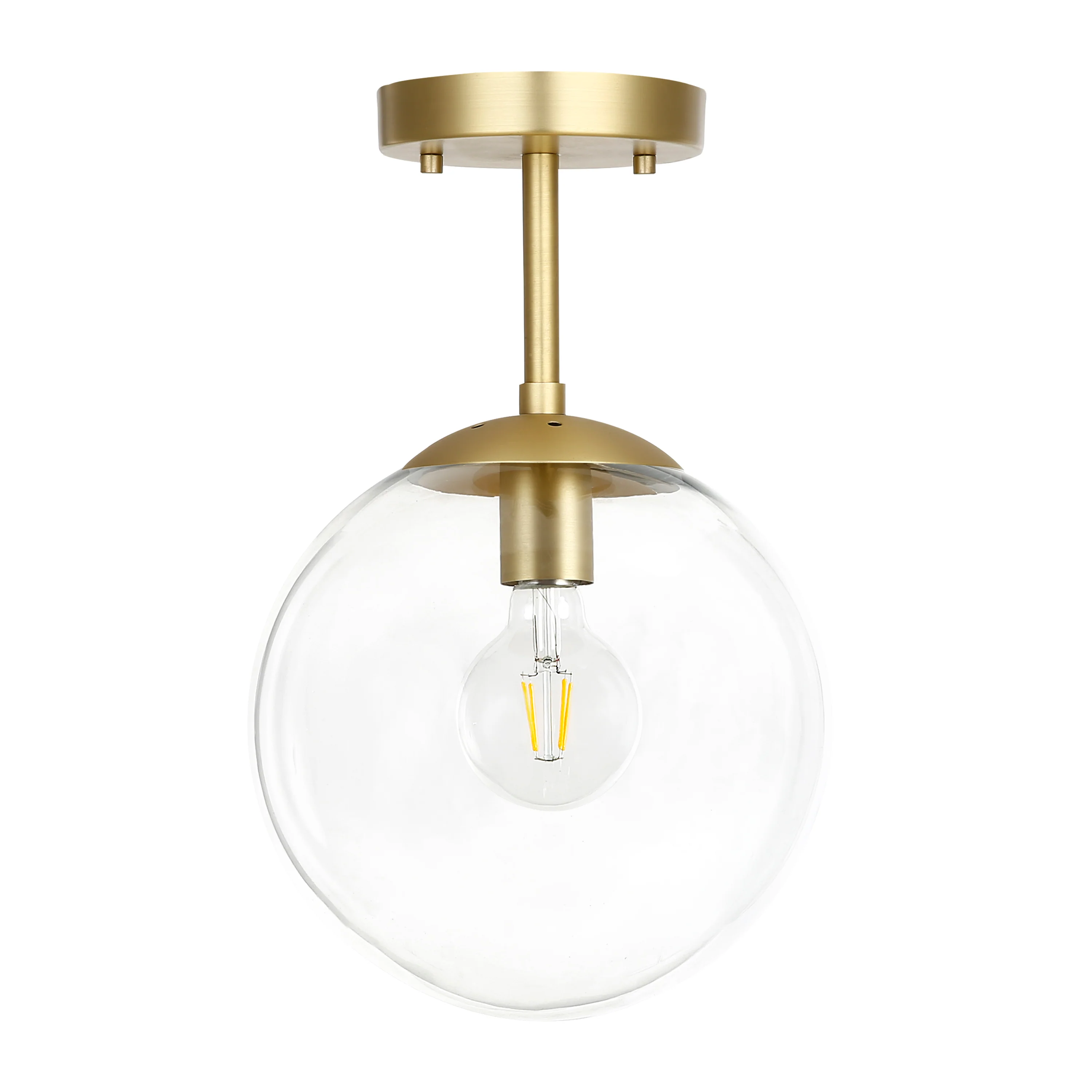 Zeno Globe Ceiling Light | Brass/Clear - Image 10
