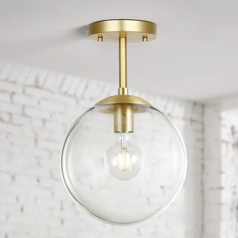 Zeno Globe Ceiling Light | Brass/Clear - Image 2