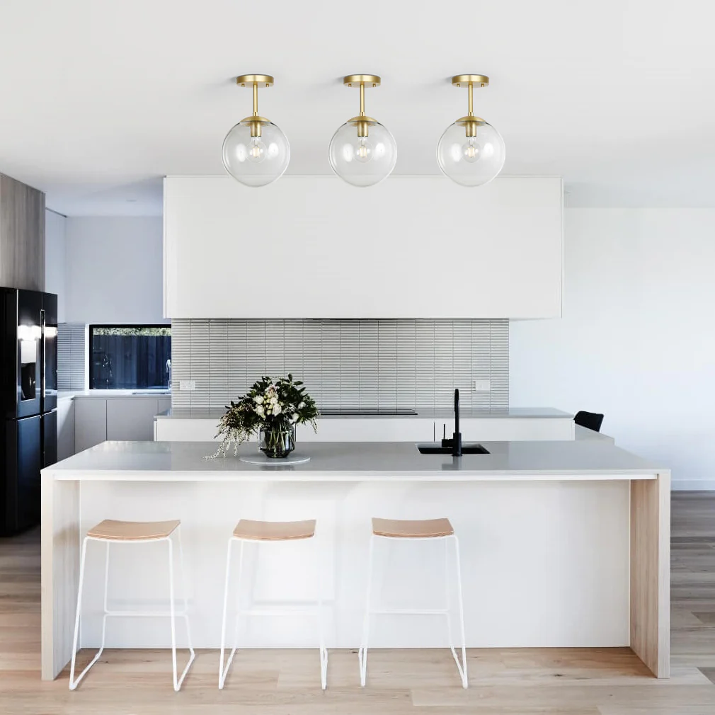 Zeno Globe Ceiling Light | Brass/Clear - Image 3