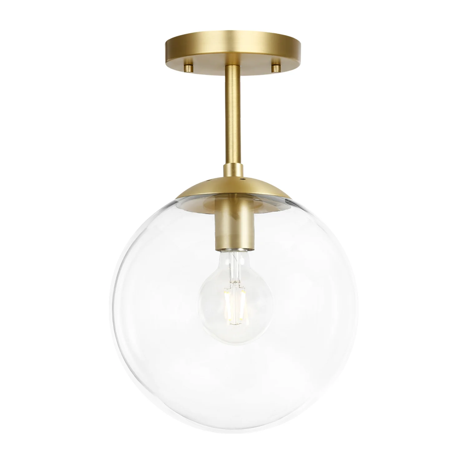 Zeno Globe Ceiling Light | Brass/Clear - Image 7