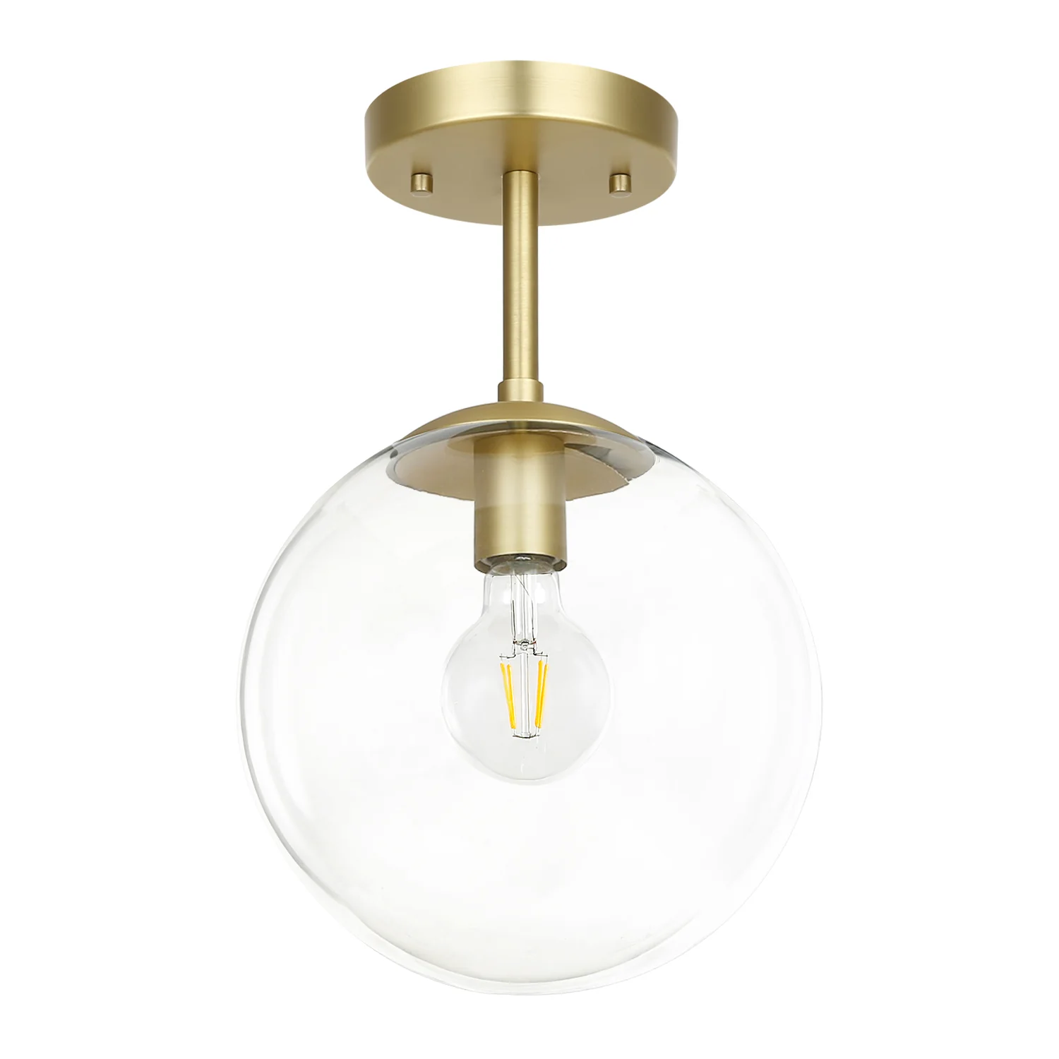 Zeno Globe Ceiling Light | Brass/Clear - Image 8