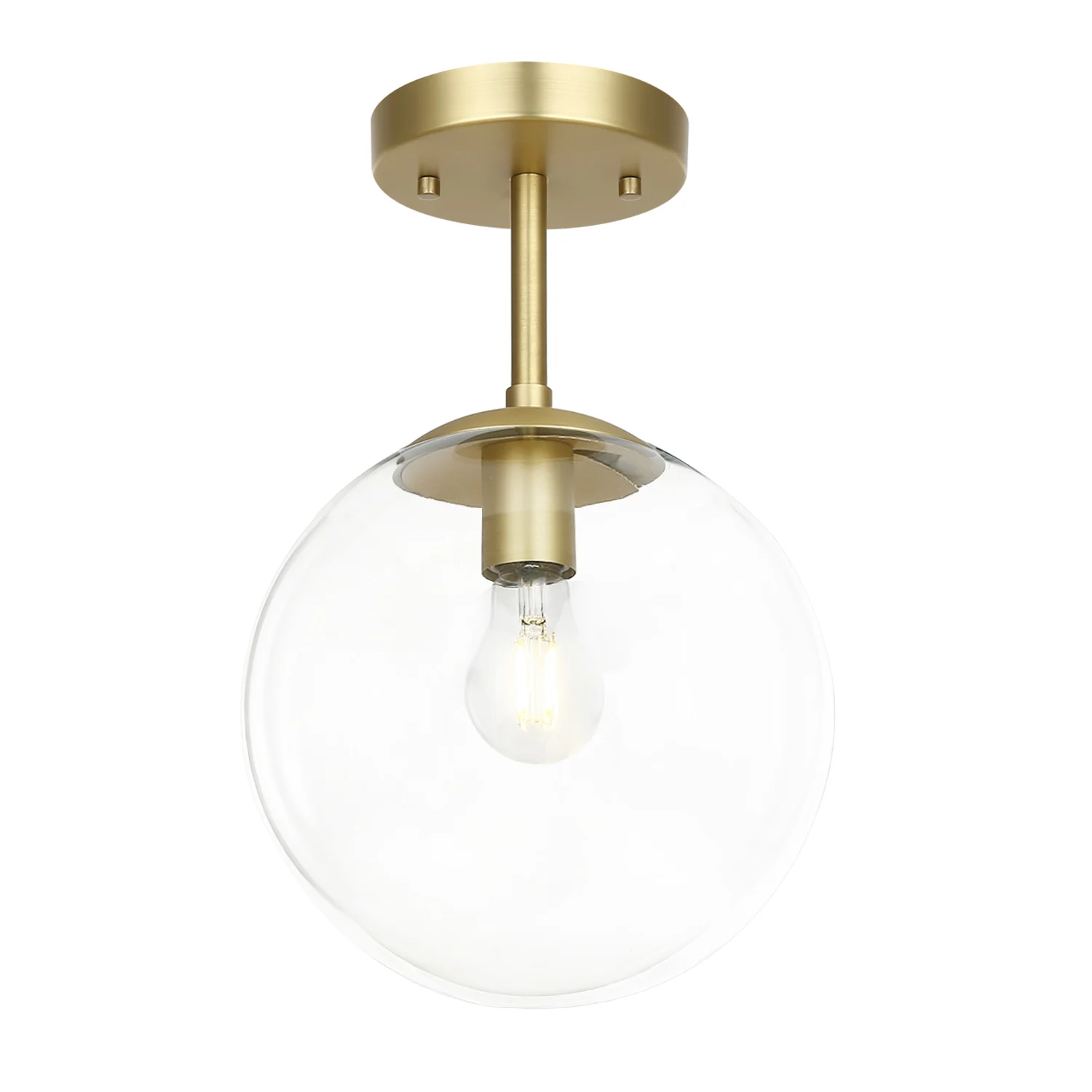 Zeno Globe Ceiling Light | Brass/Clear - Image 9