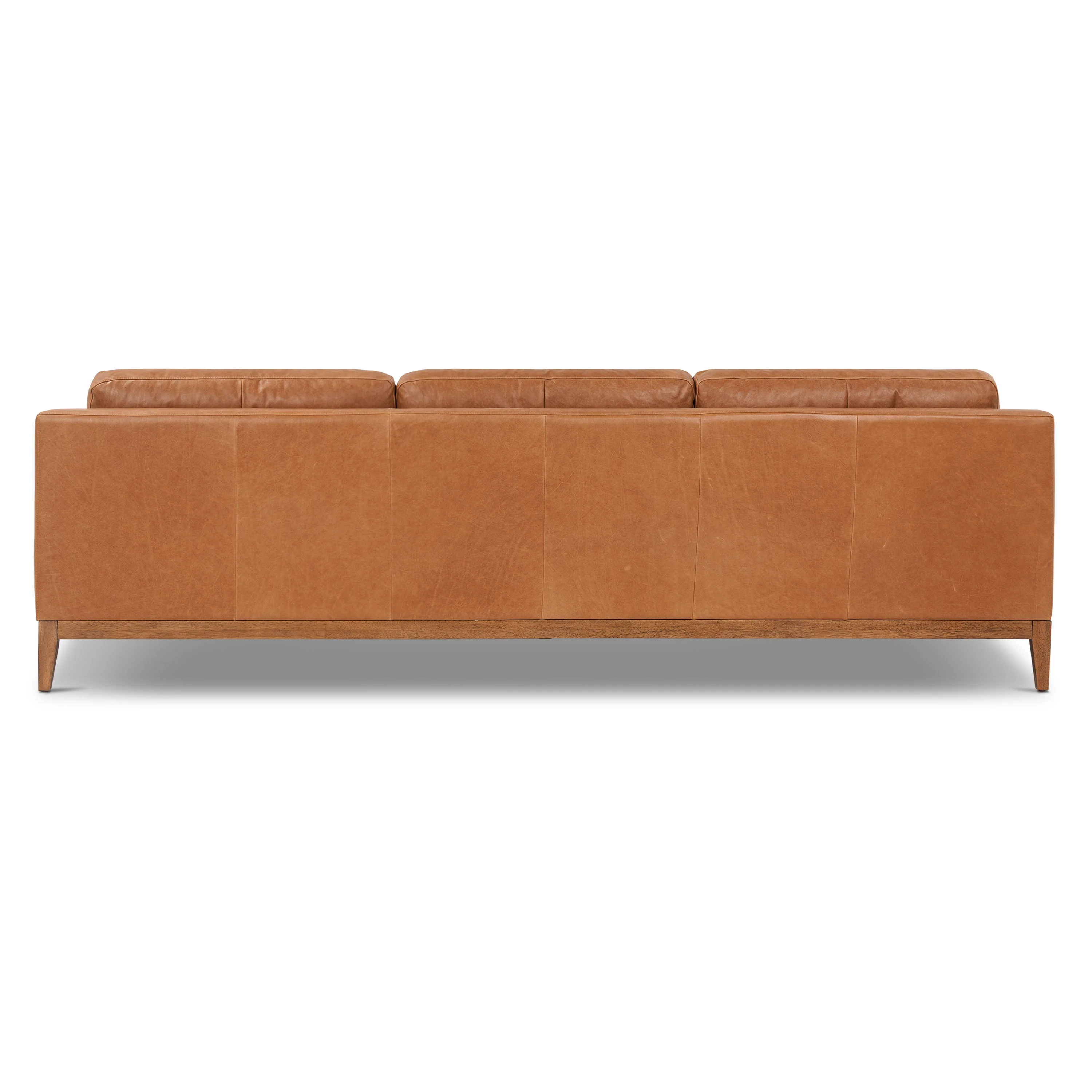 Zyon 105.5" Leather Reversible Chaise Sectional Sofa | Saddle Tan - Image 8
