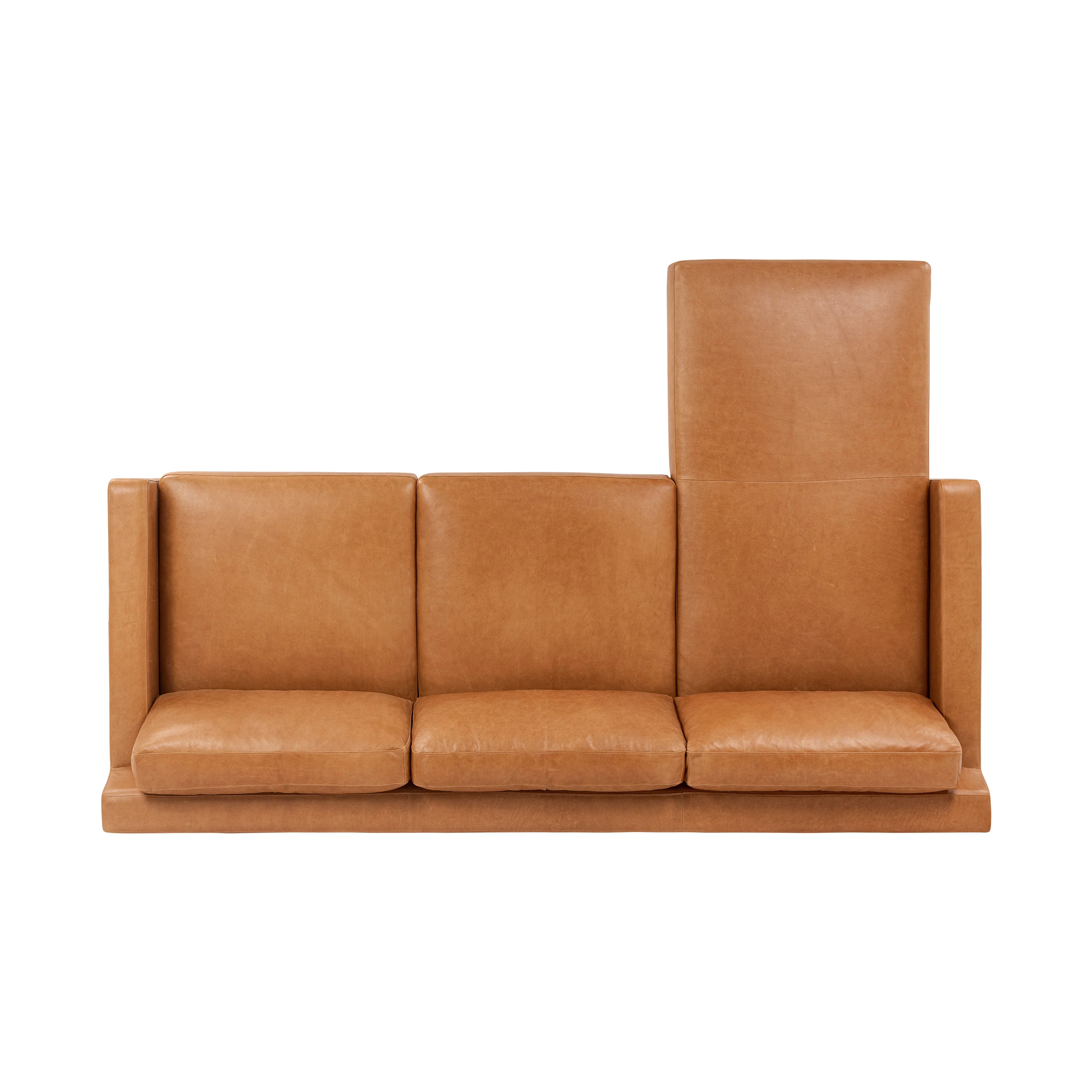 Zyon 105.5" Leather Reversible Chaise Sectional Sofa | Saddle Tan - Image 9