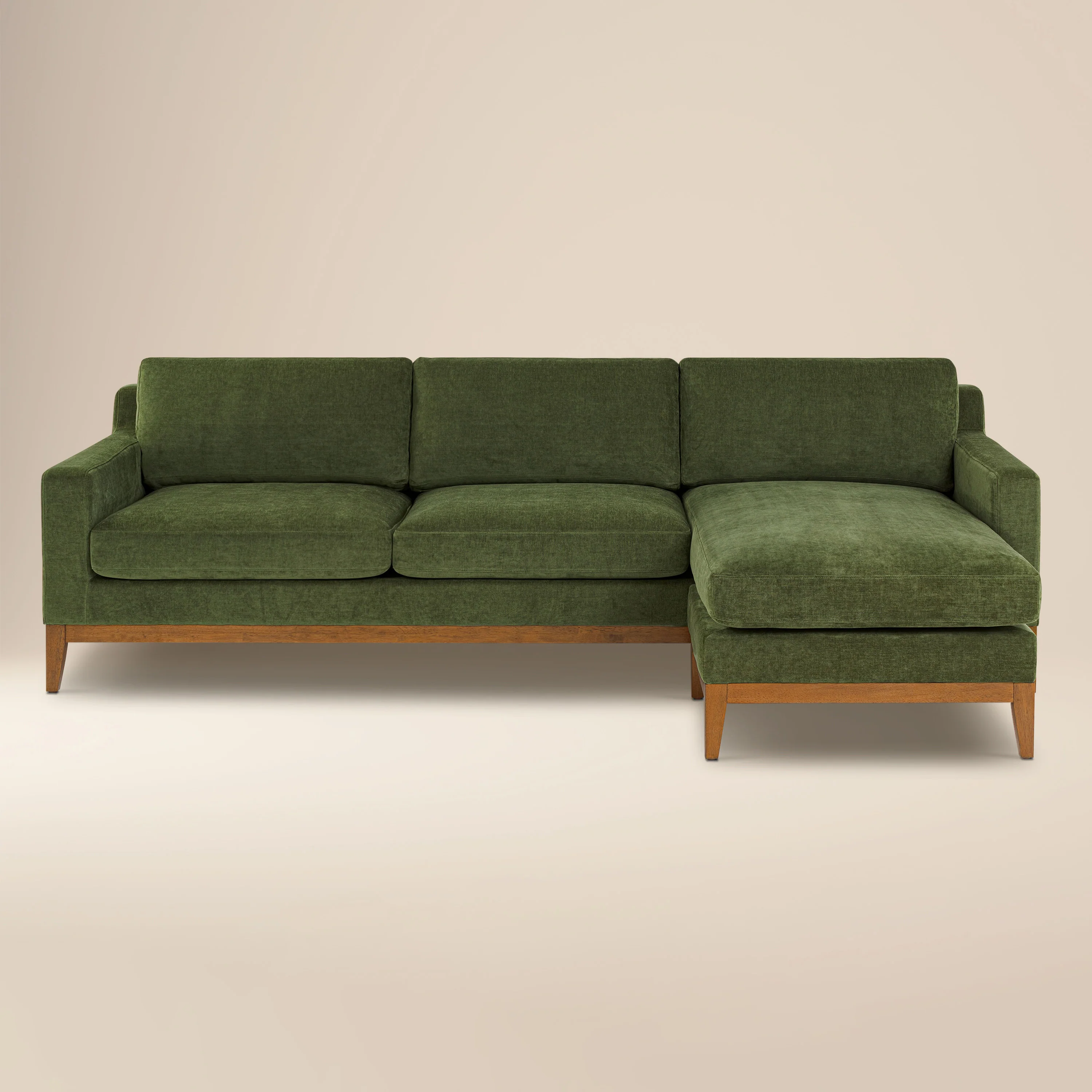 Zyon 105.5" Reversible Chaise Sectional | Distressed Green Velvet