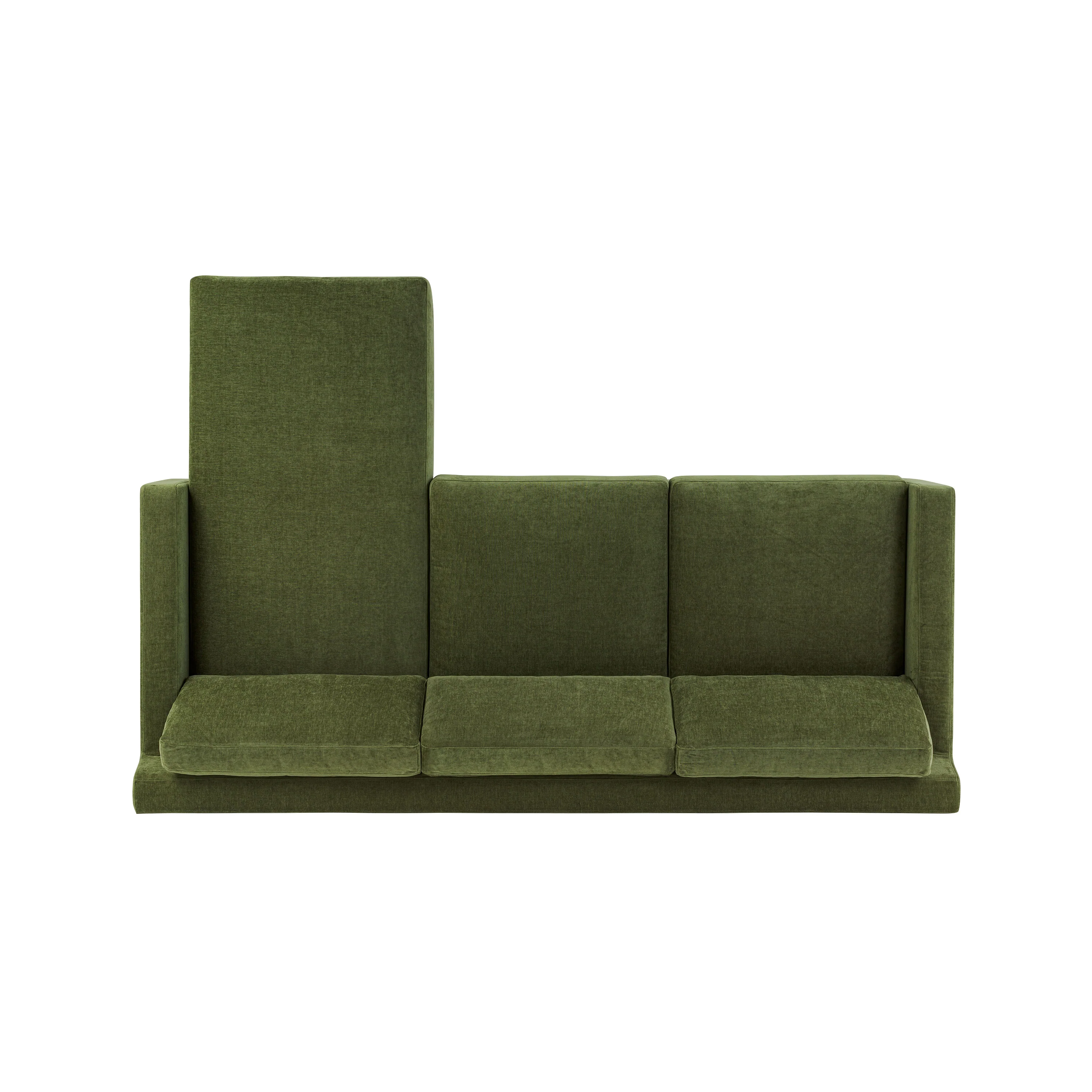 Zyon 105.5" Reversible Chaise Sectional | Distressed Green Velvet - Image 11