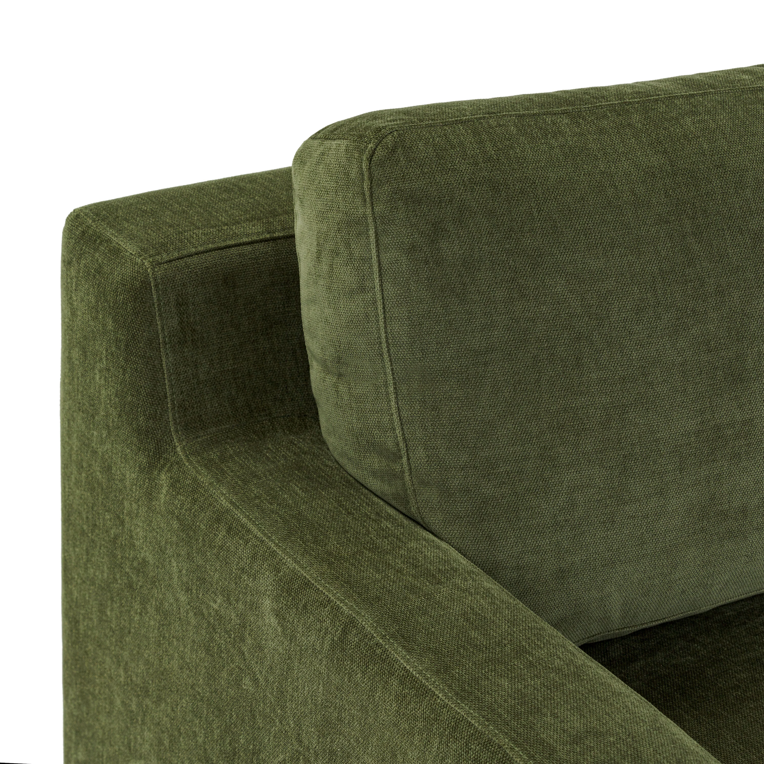 Zyon 105.5" Reversible Chaise Sectional | Distressed Green Velvet - Image 12