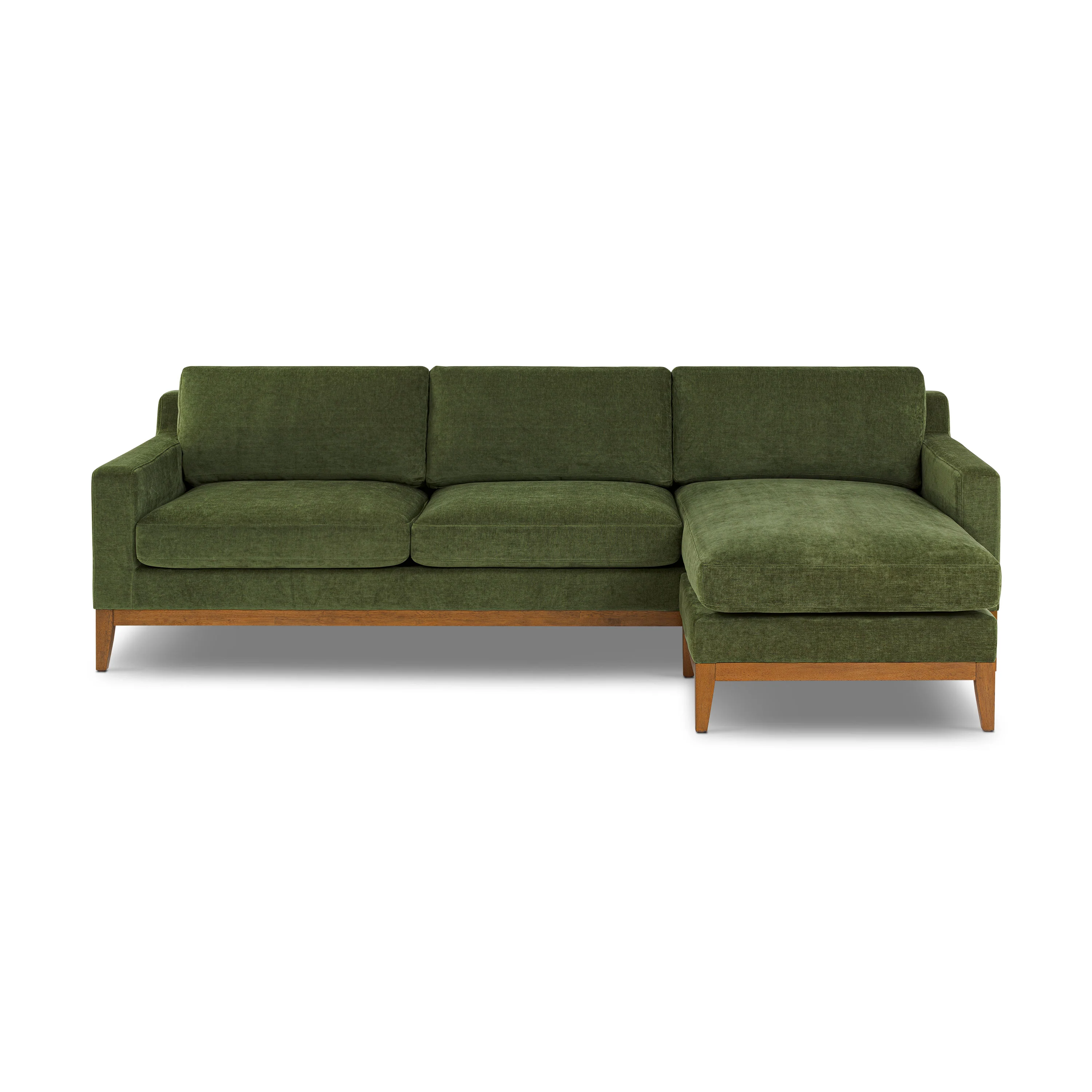 Zyon 105.5" Reversible Chaise Sectional | Distressed Green Velvet - Image 5