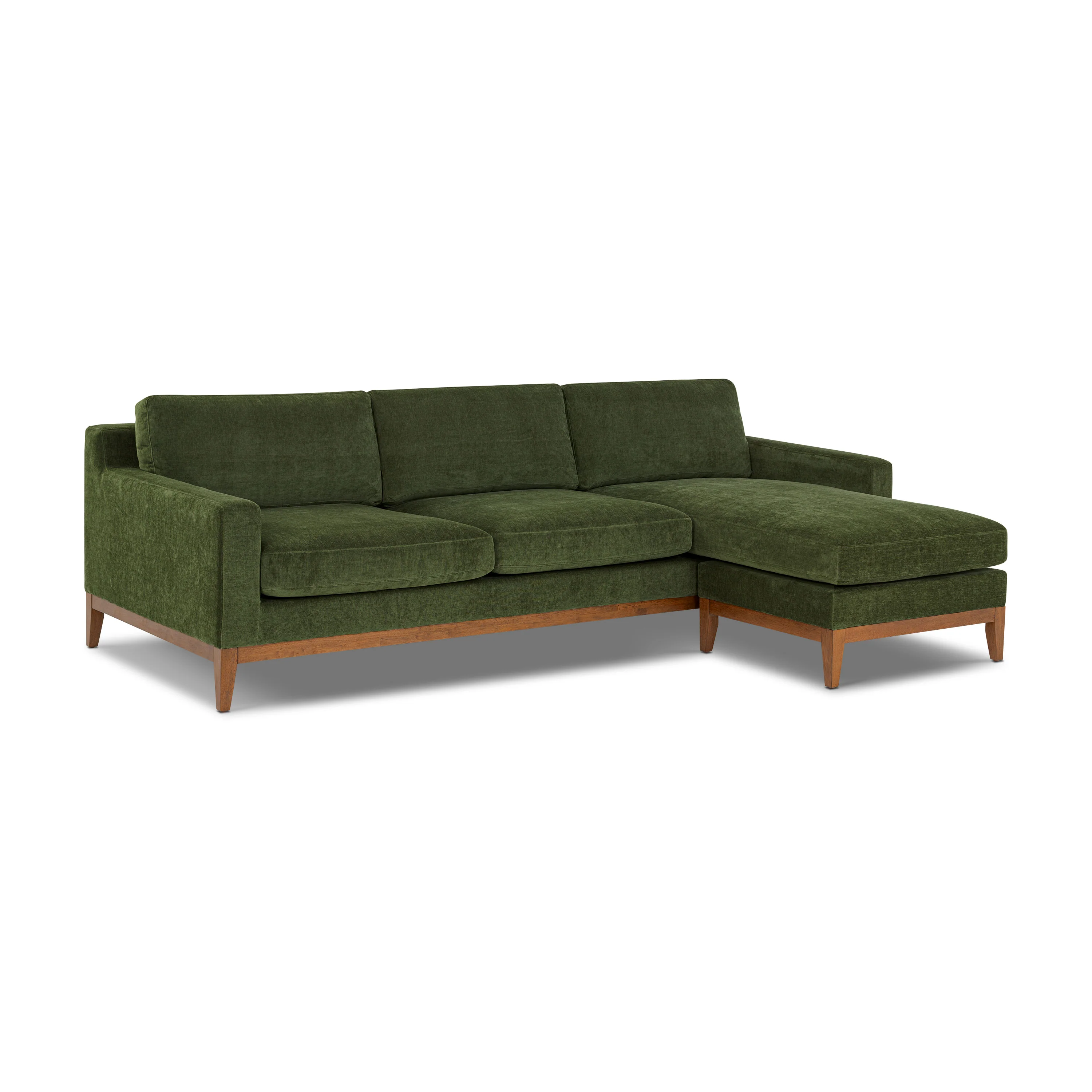 Zyon 105.5" Reversible Chaise Sectional | Distressed Green Velvet - Image 6