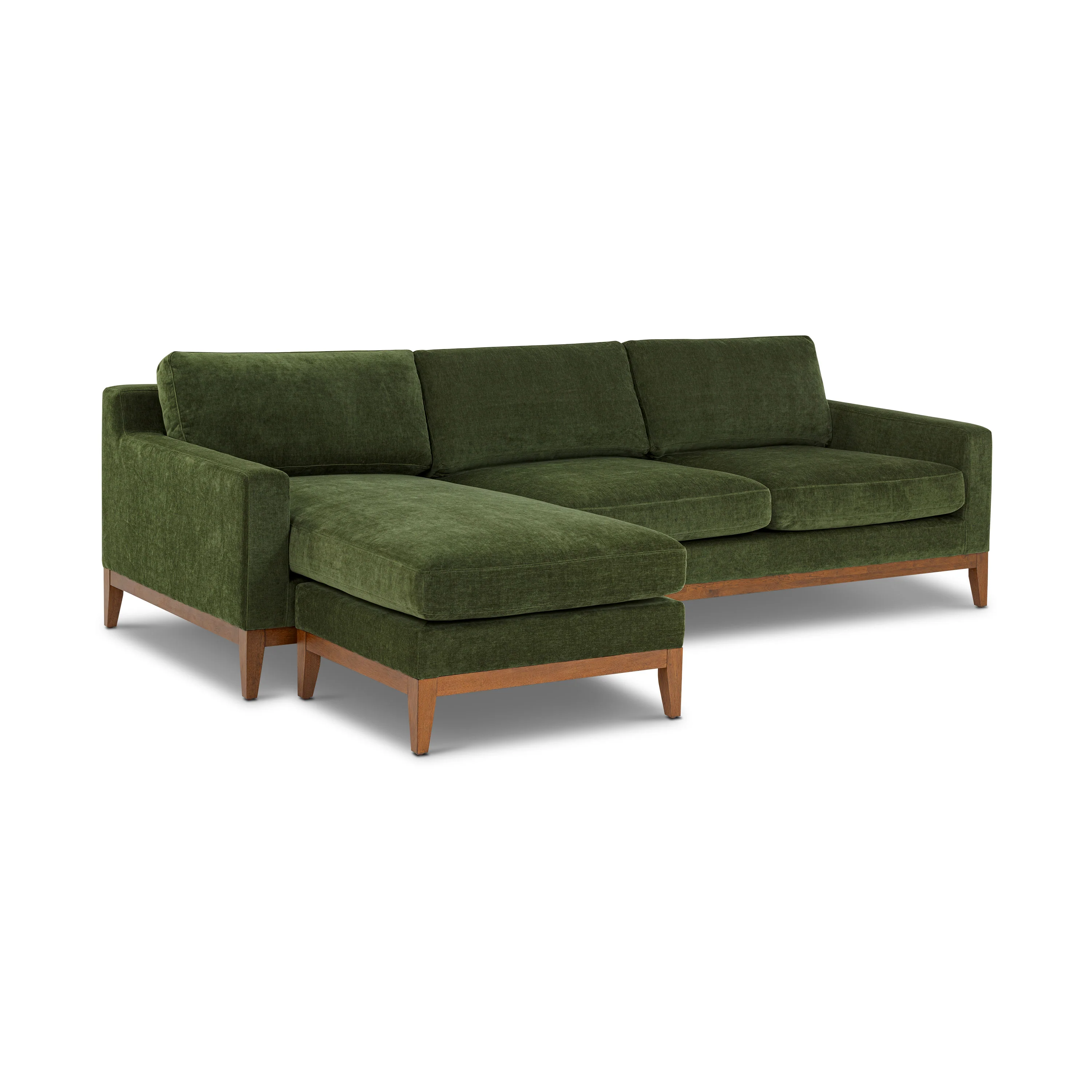 Zyon 105.5" Reversible Chaise Sectional | Distressed Green Velvet - Image 7