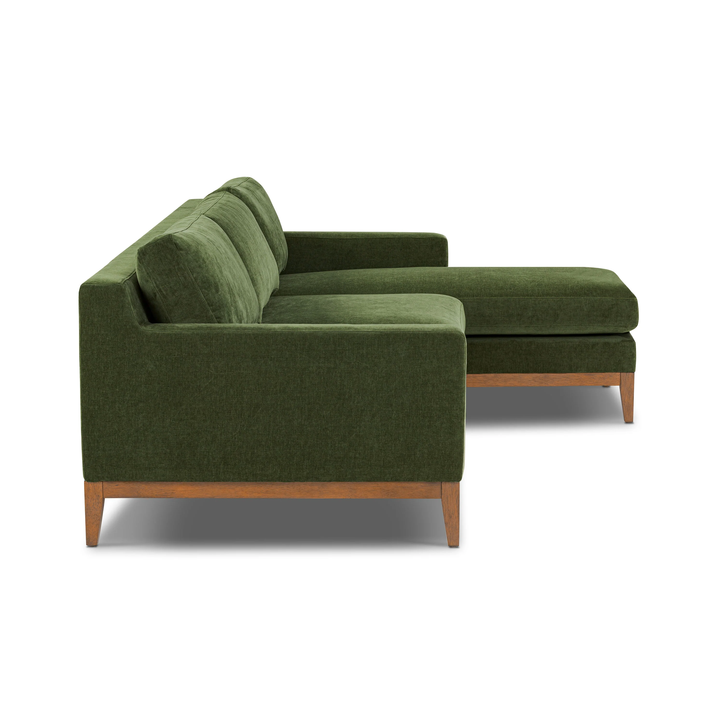 Zyon 105.5" Reversible Chaise Sectional | Distressed Green Velvet - Image 8