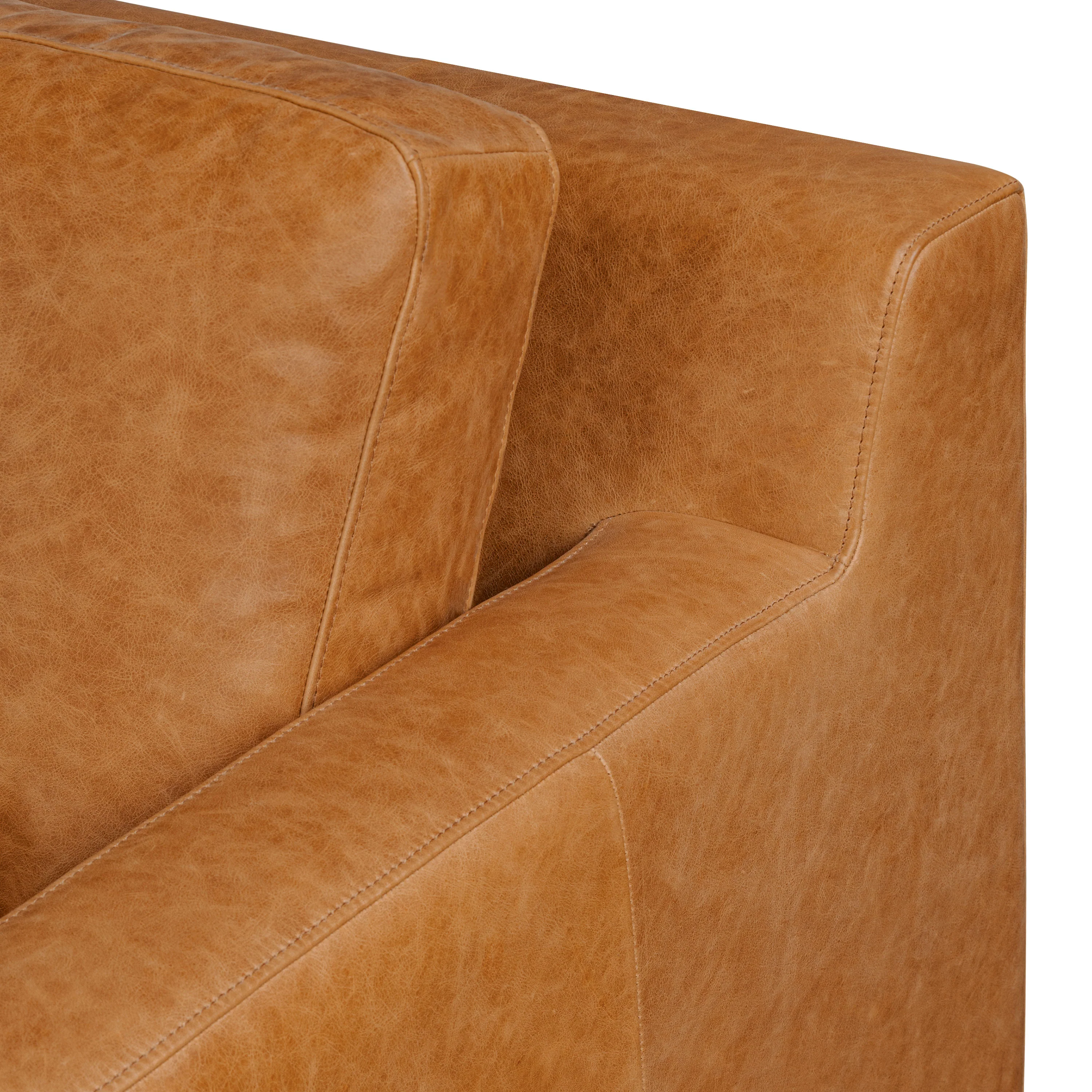 Zyon 116" Leather L-Shaped Corner Sectional Sofa | Antica Tan - Image 11