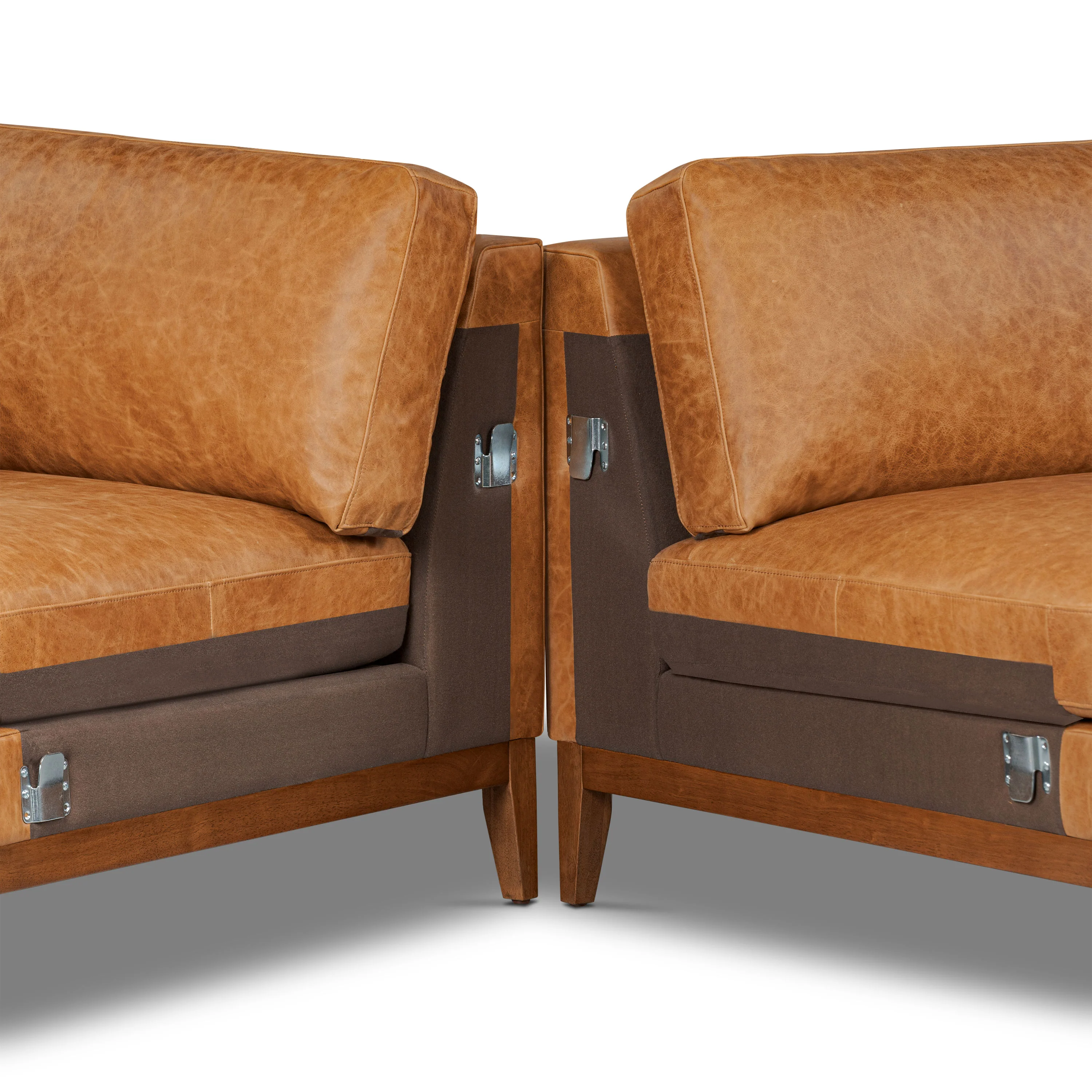 Zyon 116" Leather L-Shaped Corner Sectional Sofa | Antica Tan - Image 12