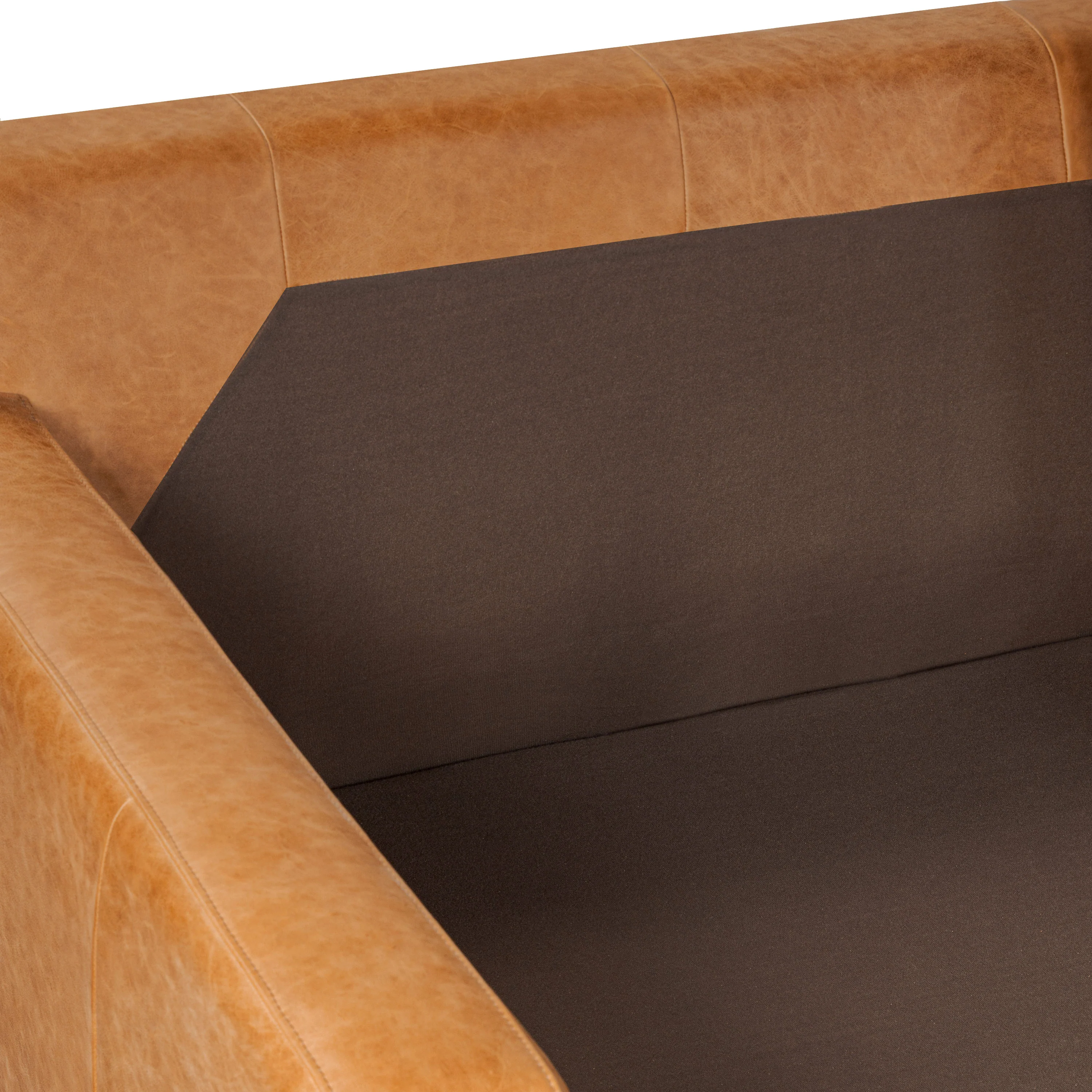 Zyon 116" Leather L-Shaped Corner Sectional Sofa | Antica Tan - Image 13