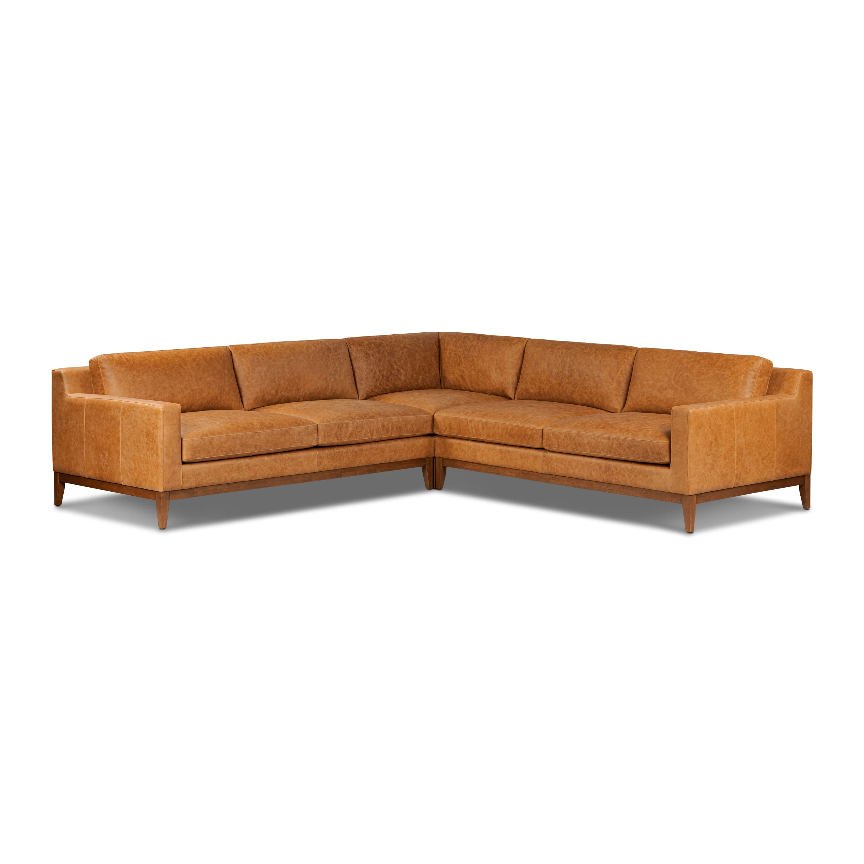 Zyon 116" Leather L-Shaped Corner Sectional Sofa | Antica Tan - Image 3