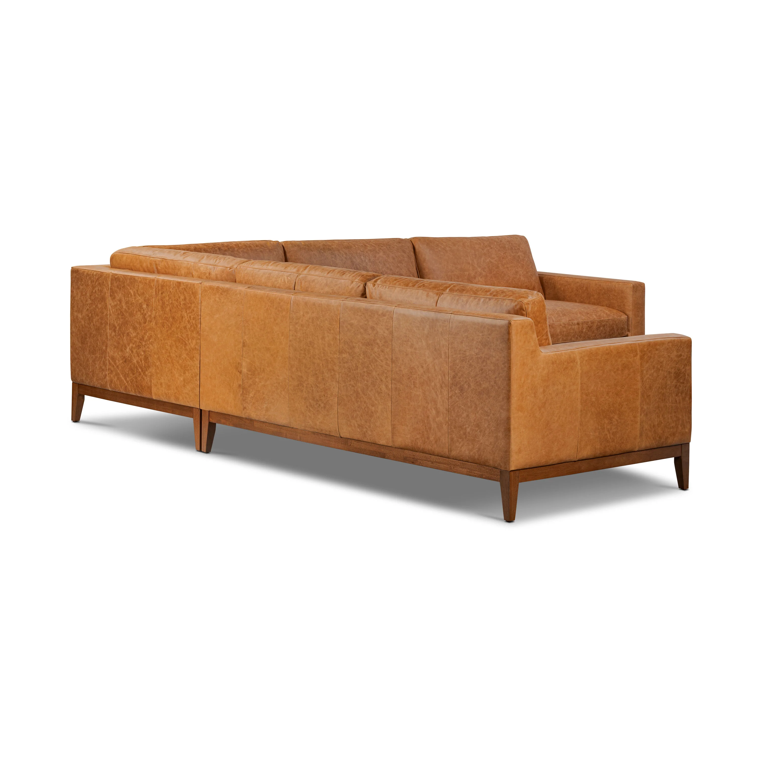 Zyon 116" Leather L-Shaped Corner Sectional Sofa | Antica Tan - Image 5