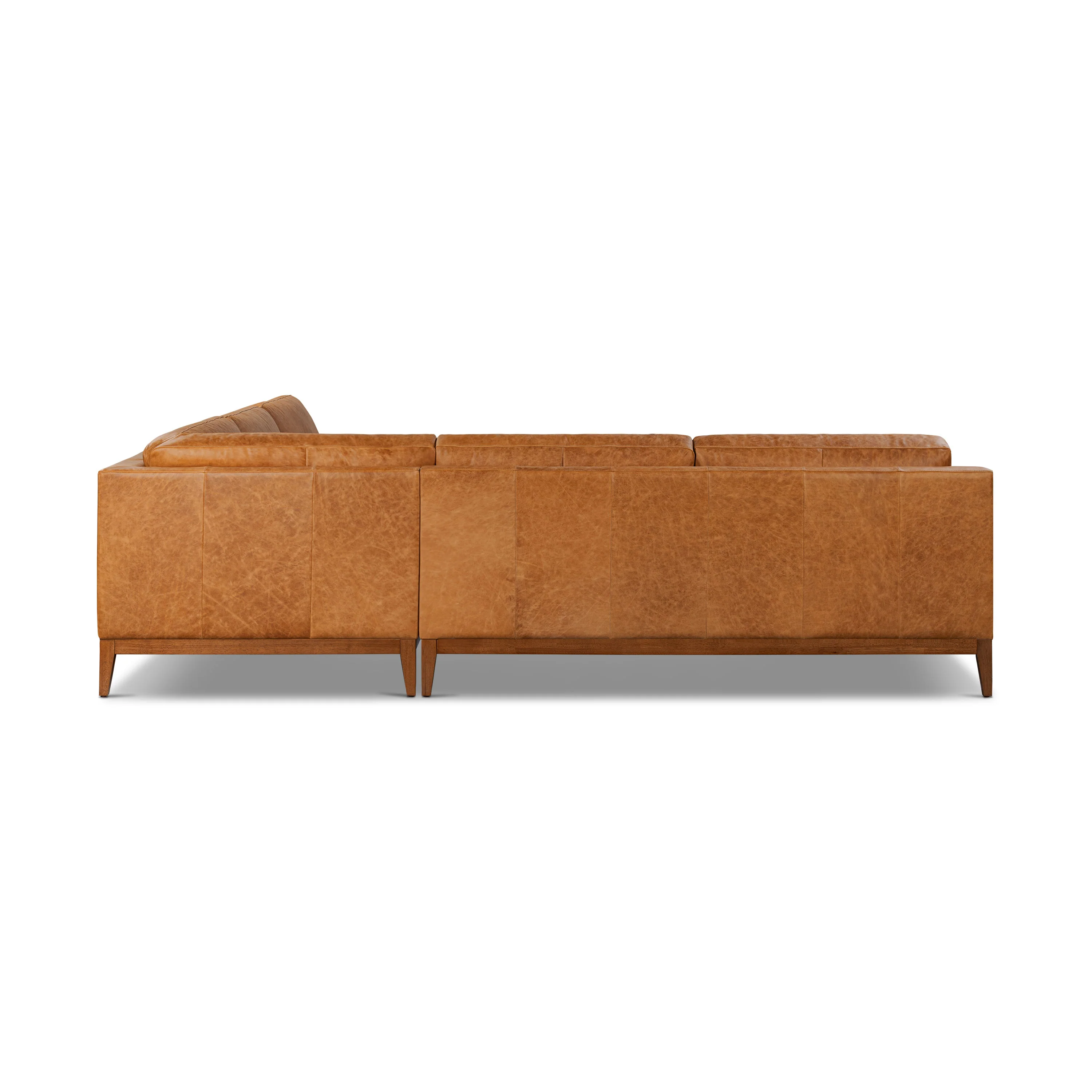 Zyon 116" Leather L-Shaped Corner Sectional Sofa | Antica Tan - Image 6