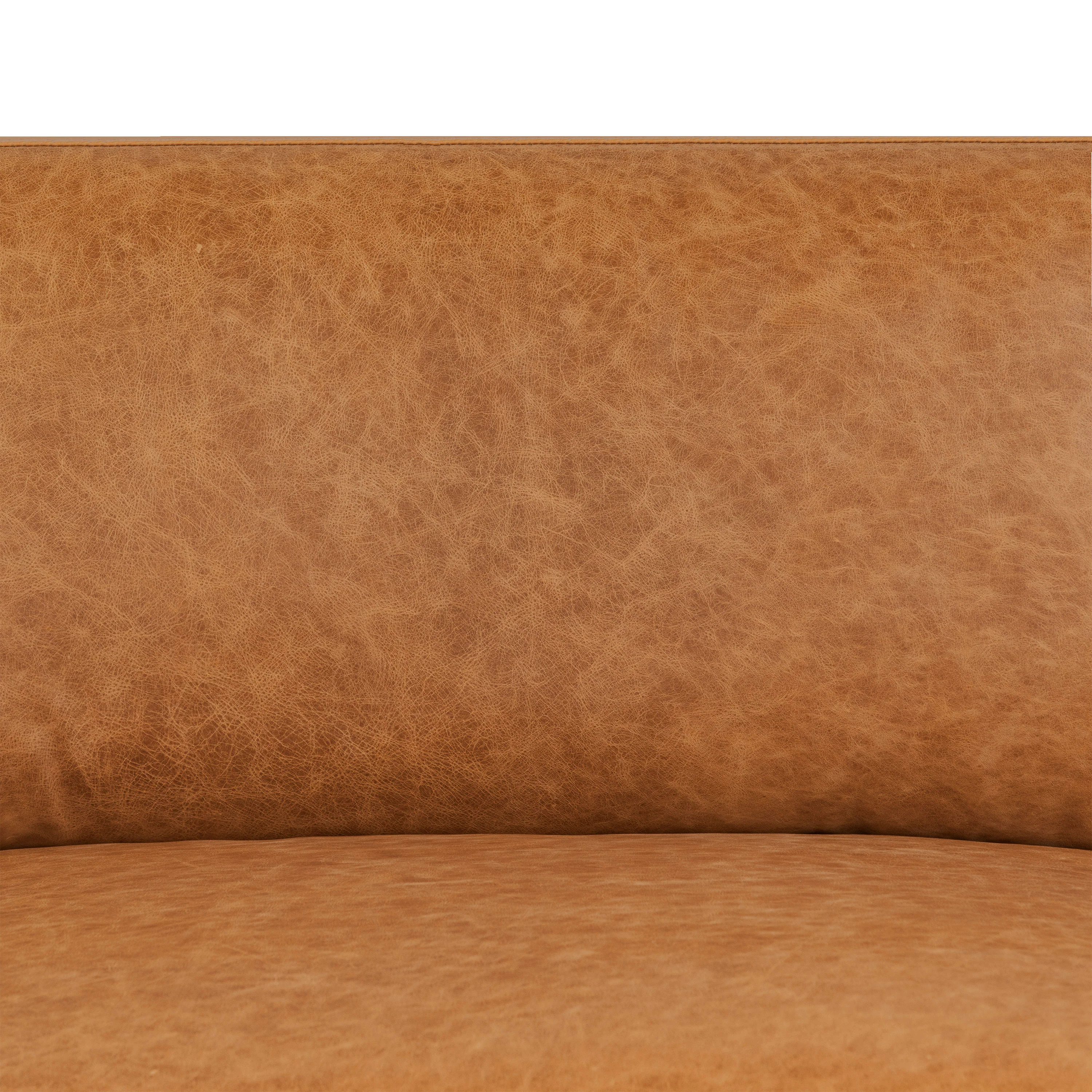 Zyon 116" Leather L-Shaped Corner Sectional Sofa | Antica Tan - Image 8