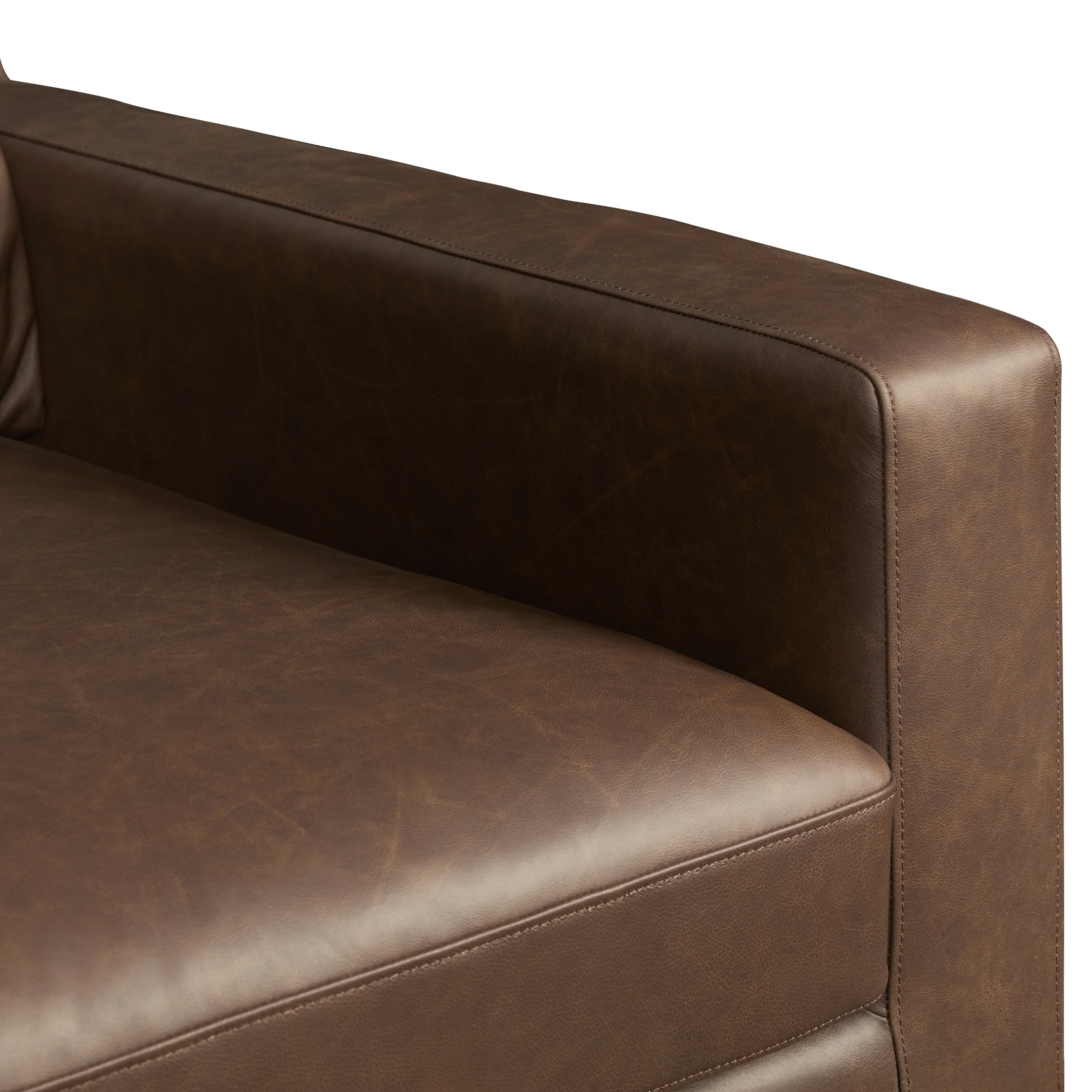 Zyon 116" Leather L-Shaped Corner Sectional Sofa | Bridle Brown - Image 10