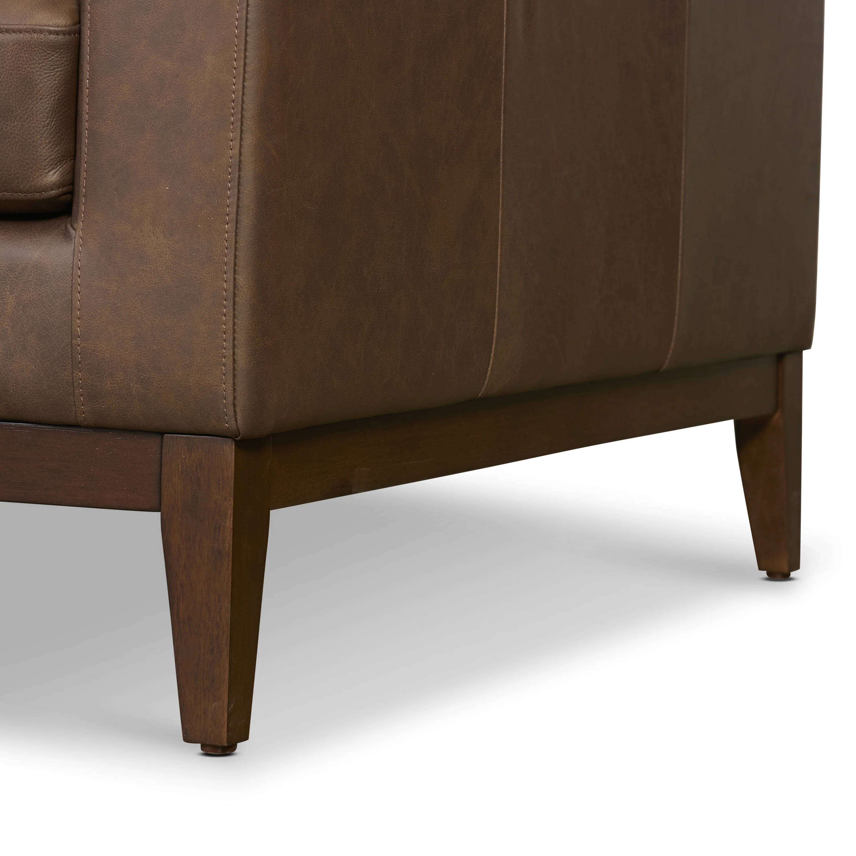 Zyon 116" Leather L-Shaped Corner Sectional Sofa | Bridle Brown - Image 13