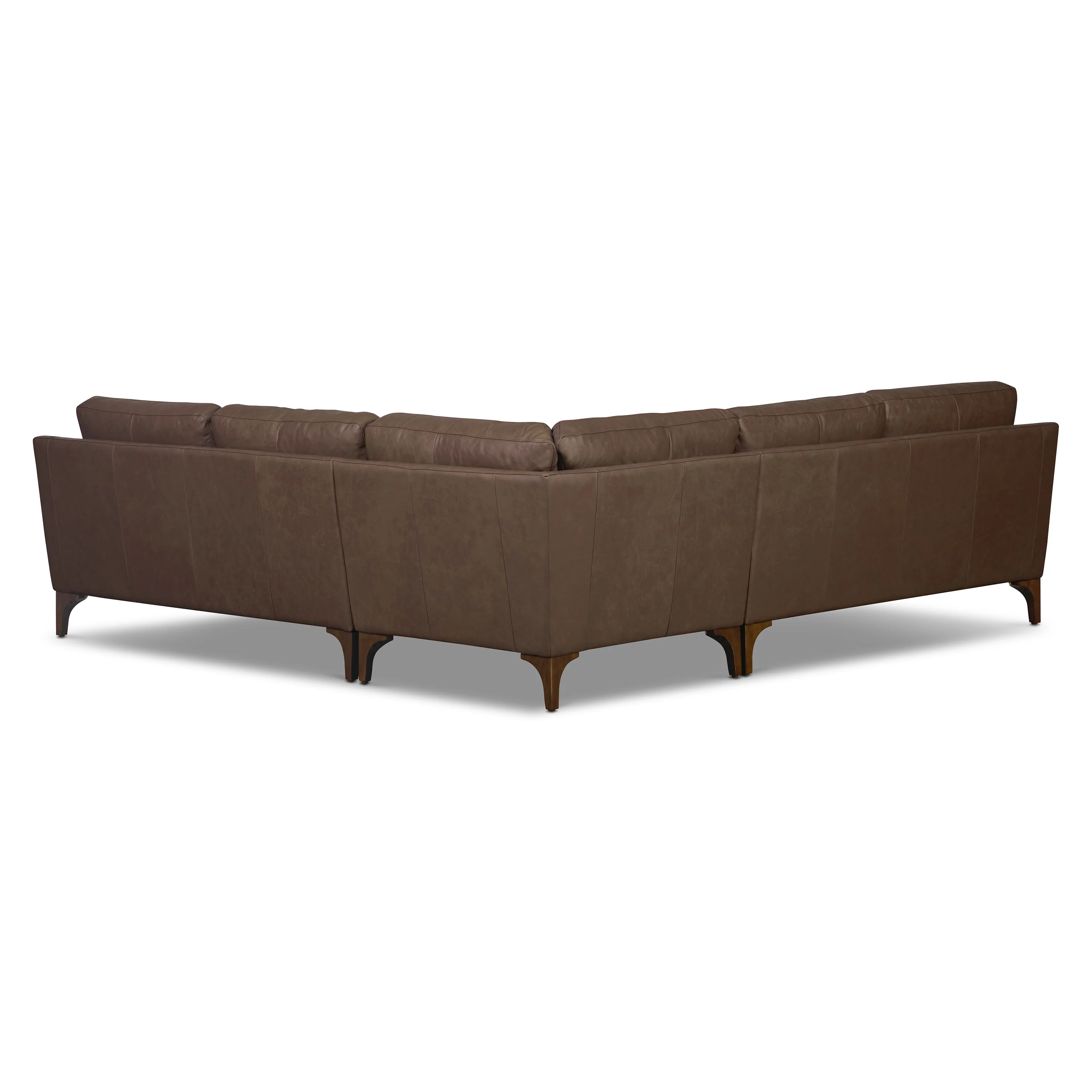 Zyon 116" Leather L-Shaped Corner Sectional Sofa | Bridle Brown - Image 5