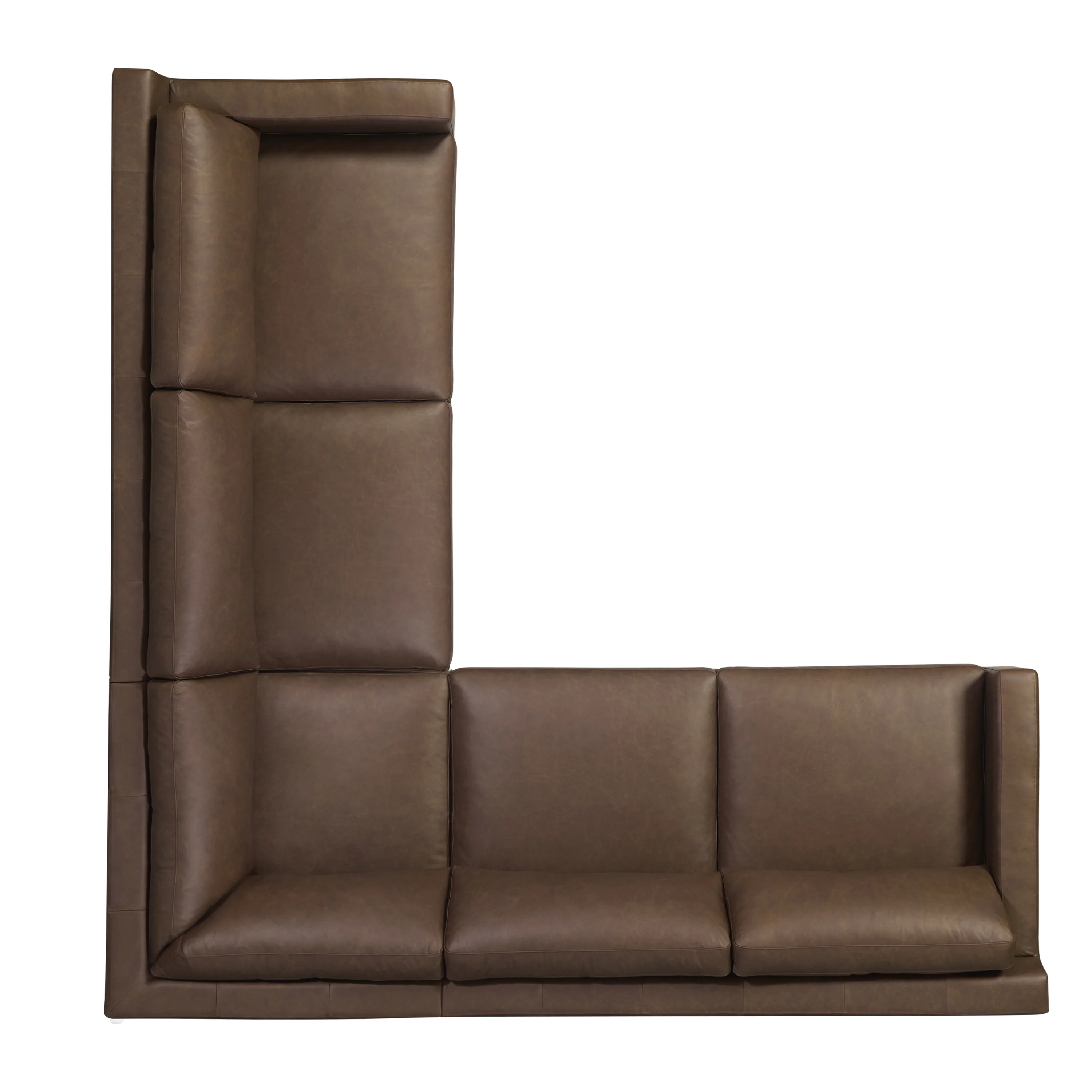 Zyon 116" Leather L-Shaped Corner Sectional Sofa | Bridle Brown - Image 6