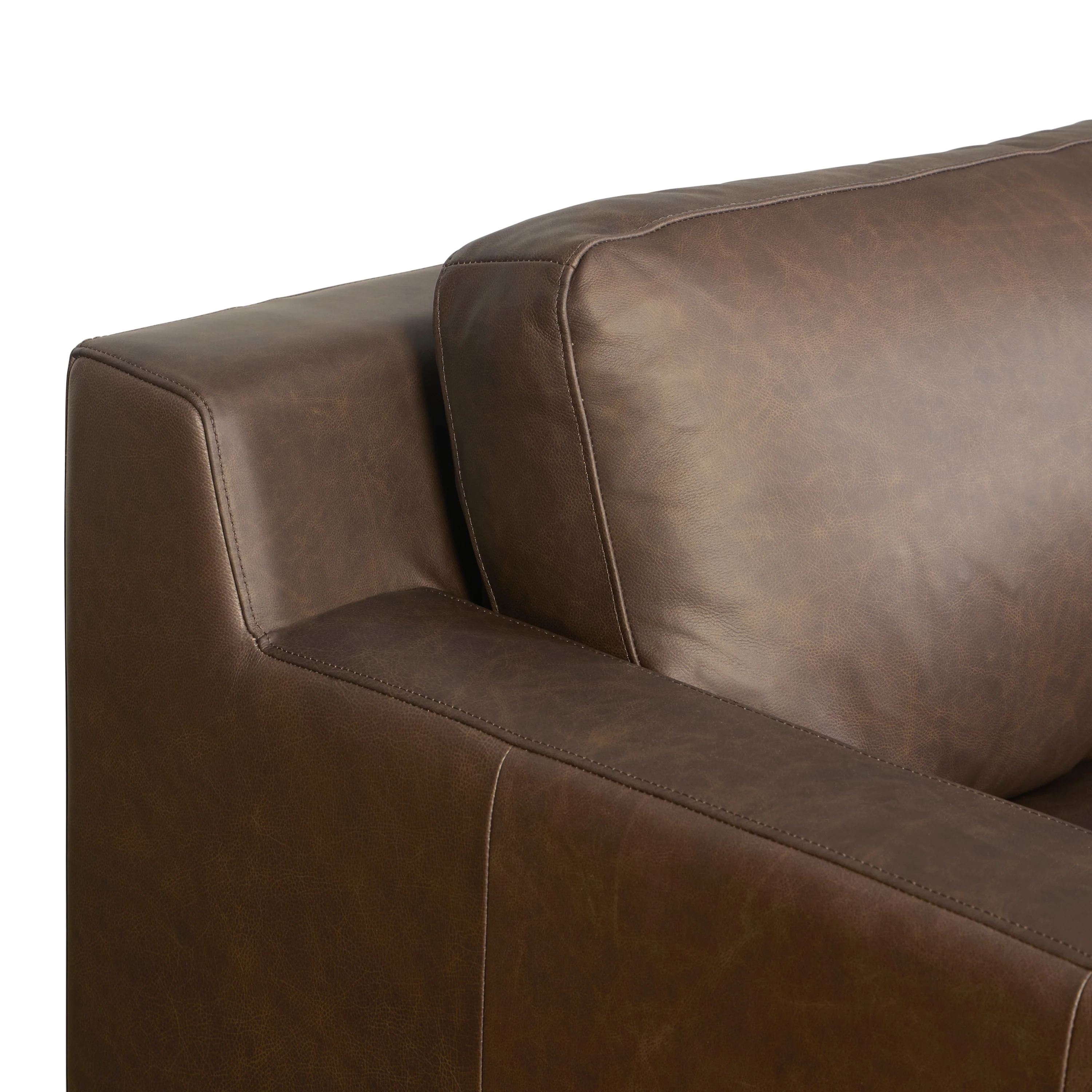 Zyon 116" Leather L-Shaped Corner Sectional Sofa | Bridle Brown - Image 7