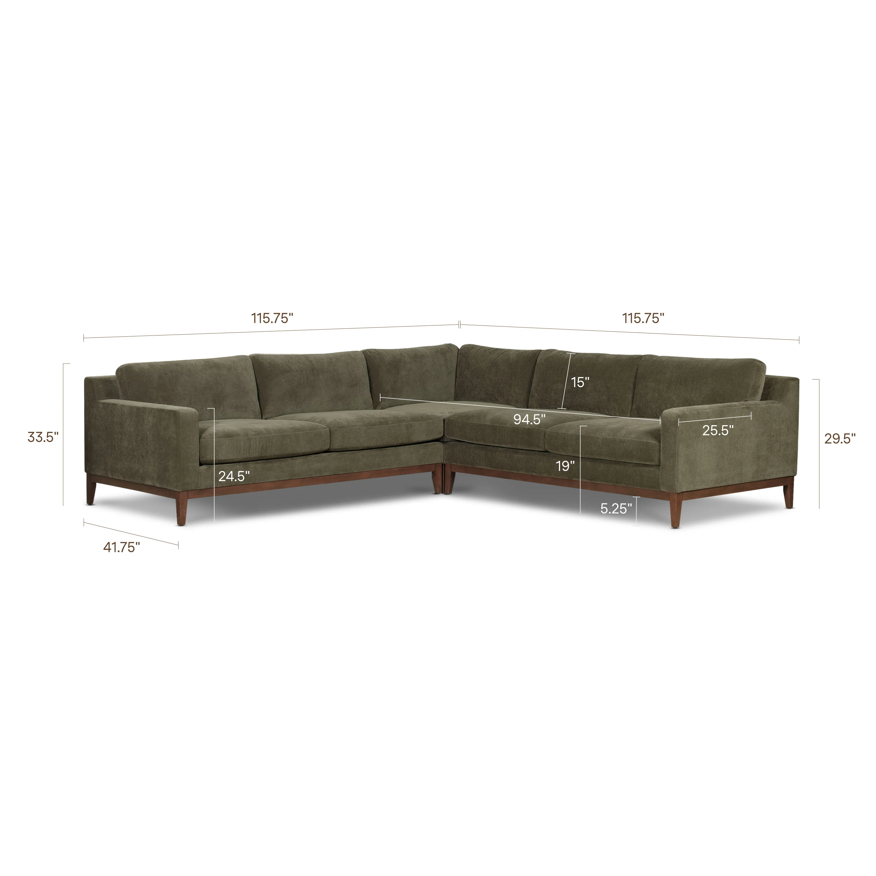 Zyon 116" Corner Sectional | Lume Green - Image 15