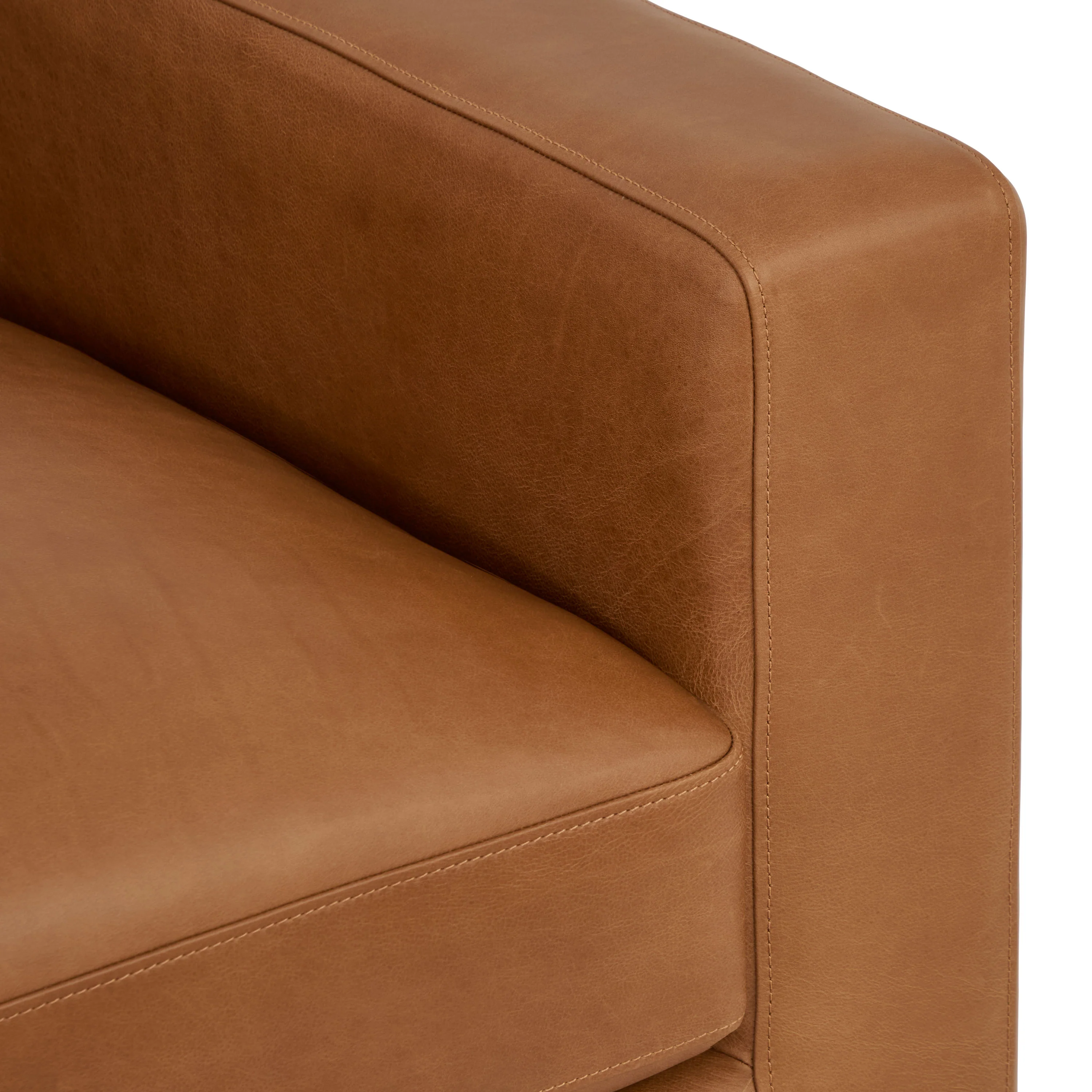 Zyon 75" Leather Apartment Sofa | Saddle Tan - Image 11