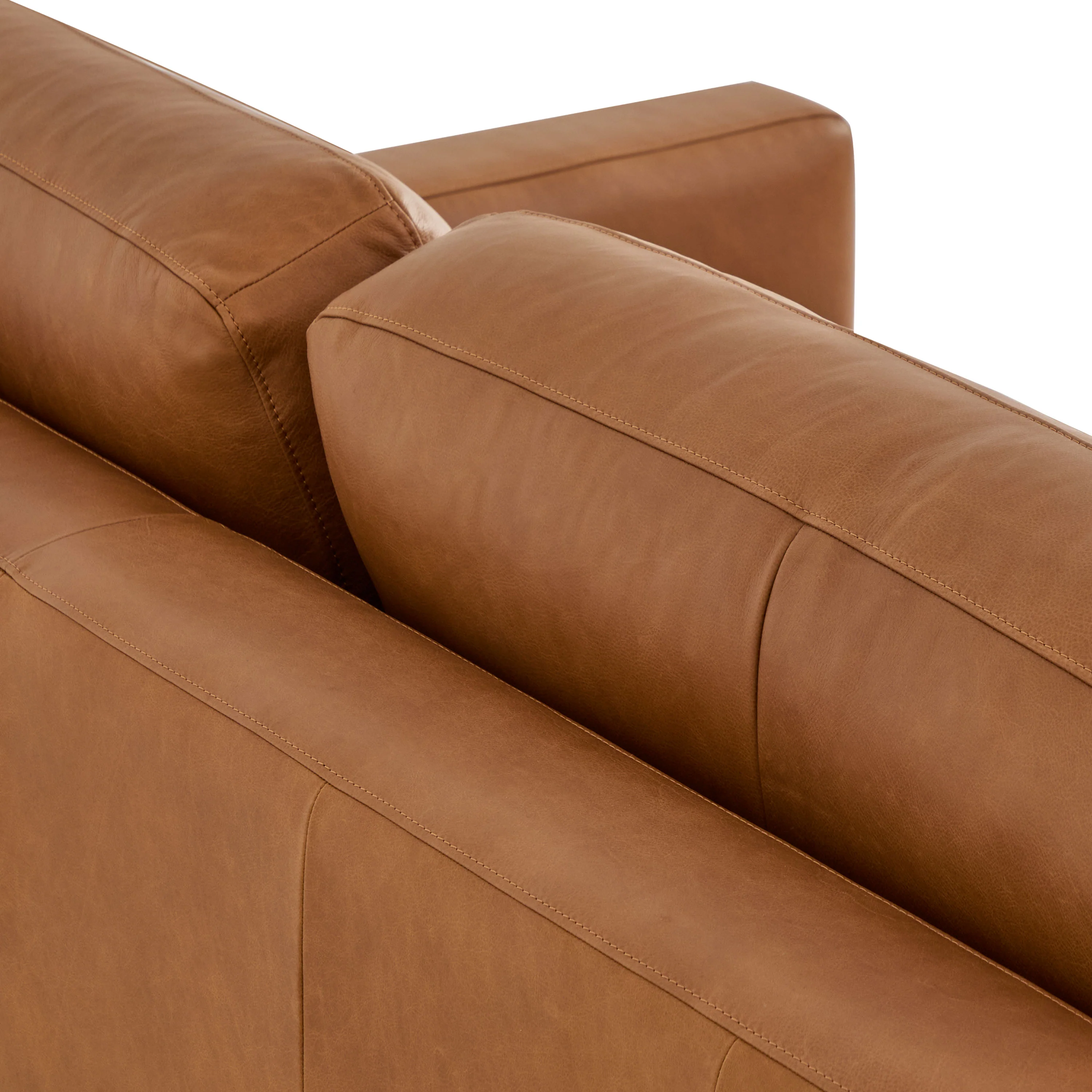 Zyon 75" Leather Apartment Sofa | Saddle Tan - Image 15