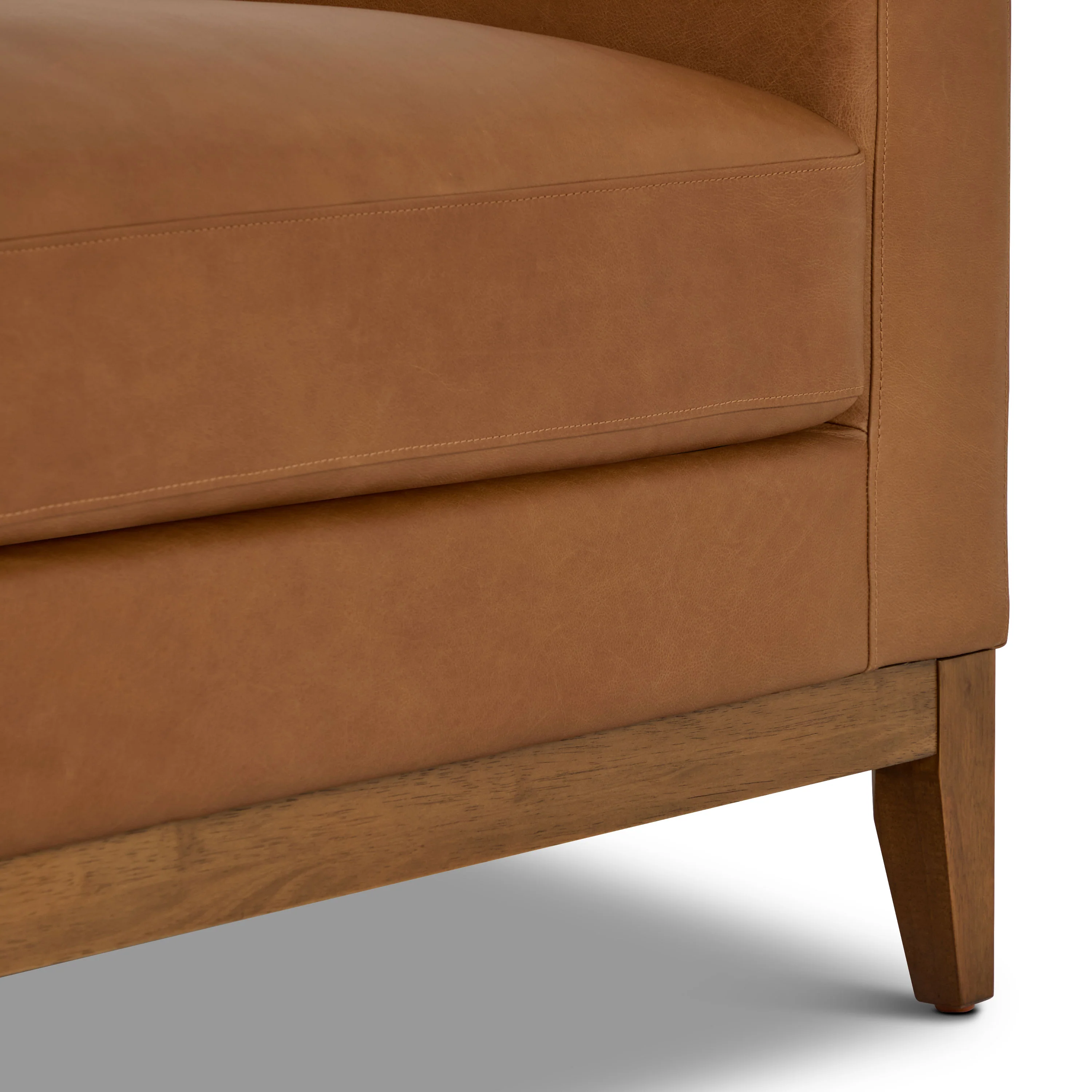 Zyon 75" Leather Apartment Sofa | Saddle Tan - Image 17