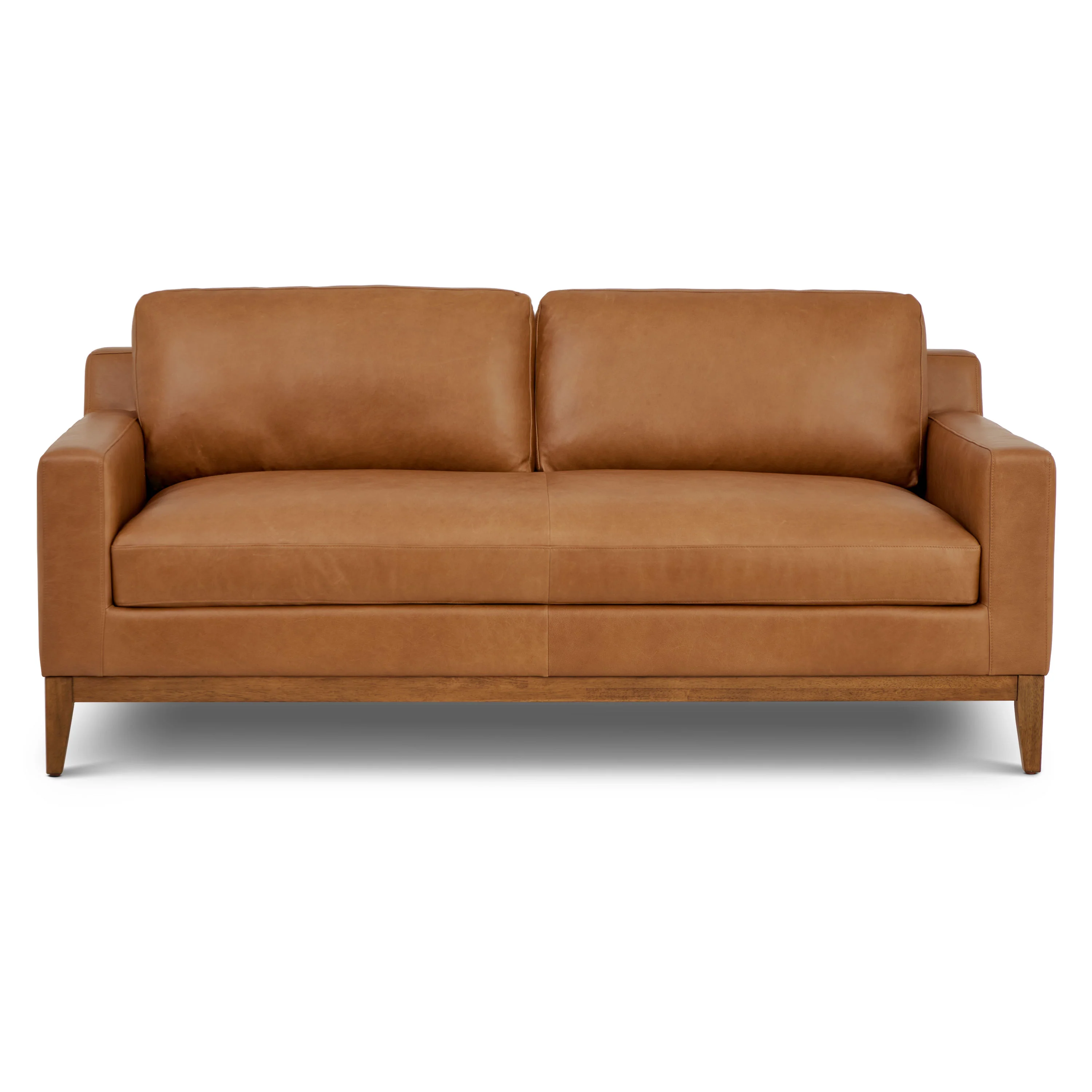 Zyon 75" Leather Apartment Sofa | Saddle Tan - Image 3
