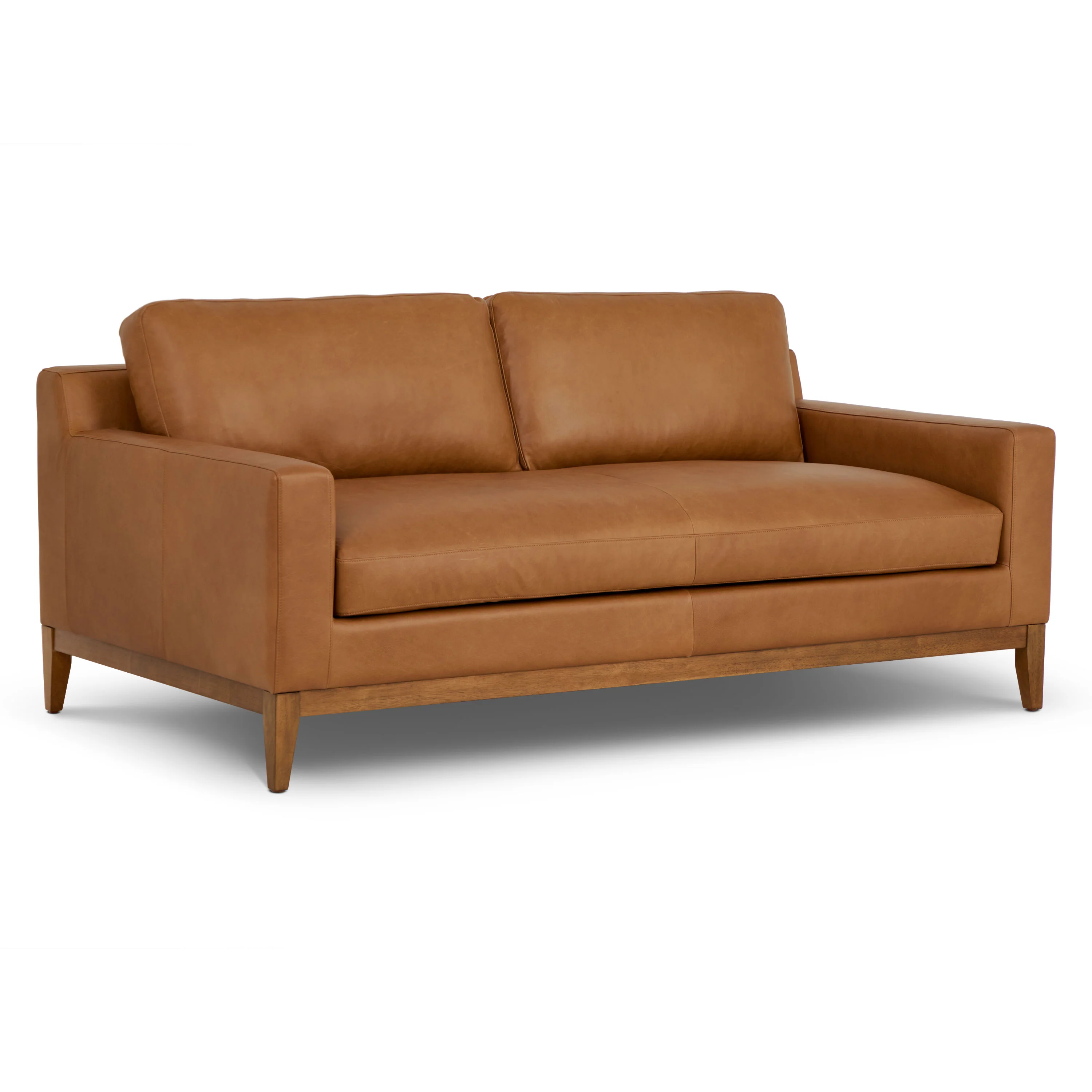 Zyon 75" Leather Apartment Sofa | Saddle Tan - Image 4