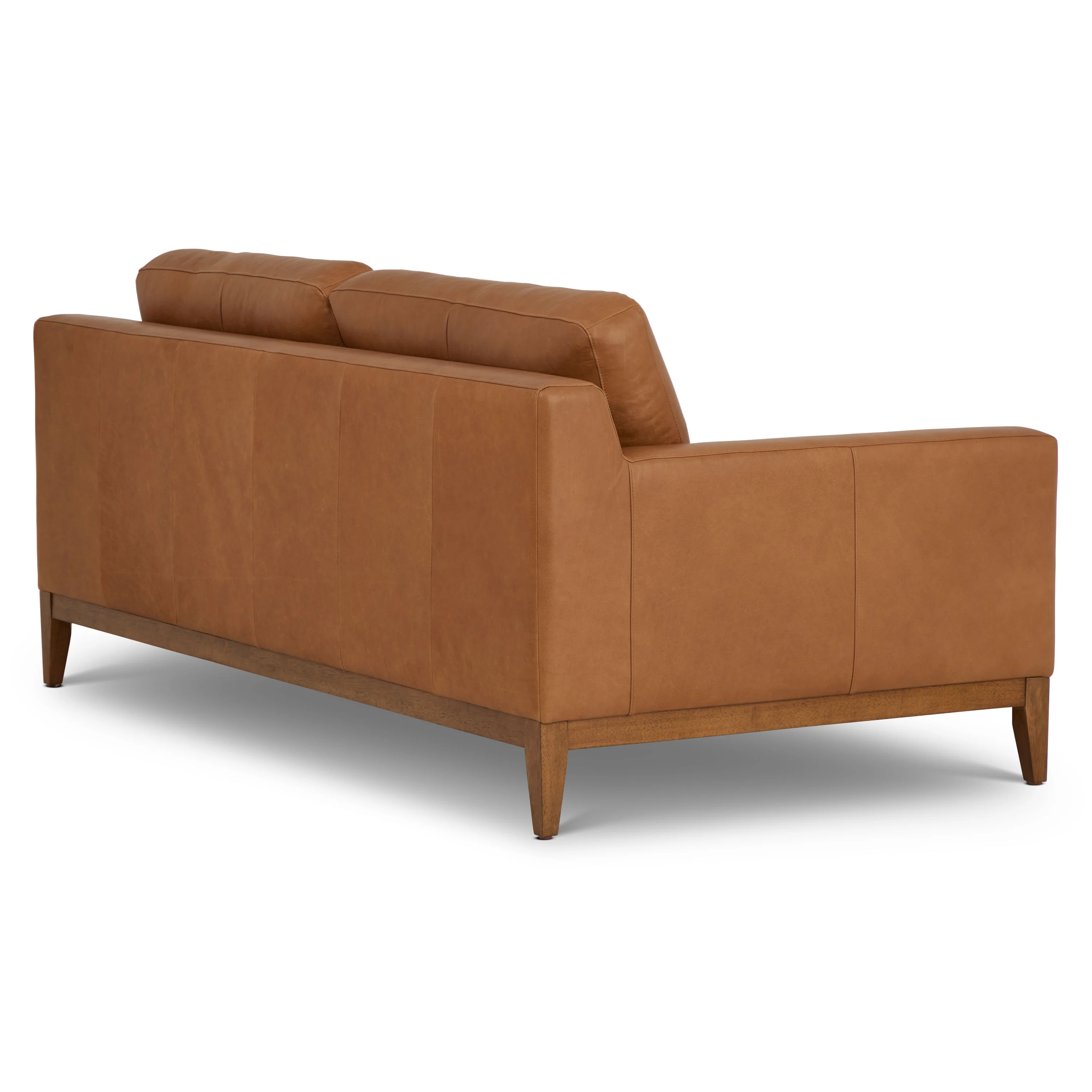 Zyon 75" Leather Apartment Sofa | Saddle Tan - Image 6