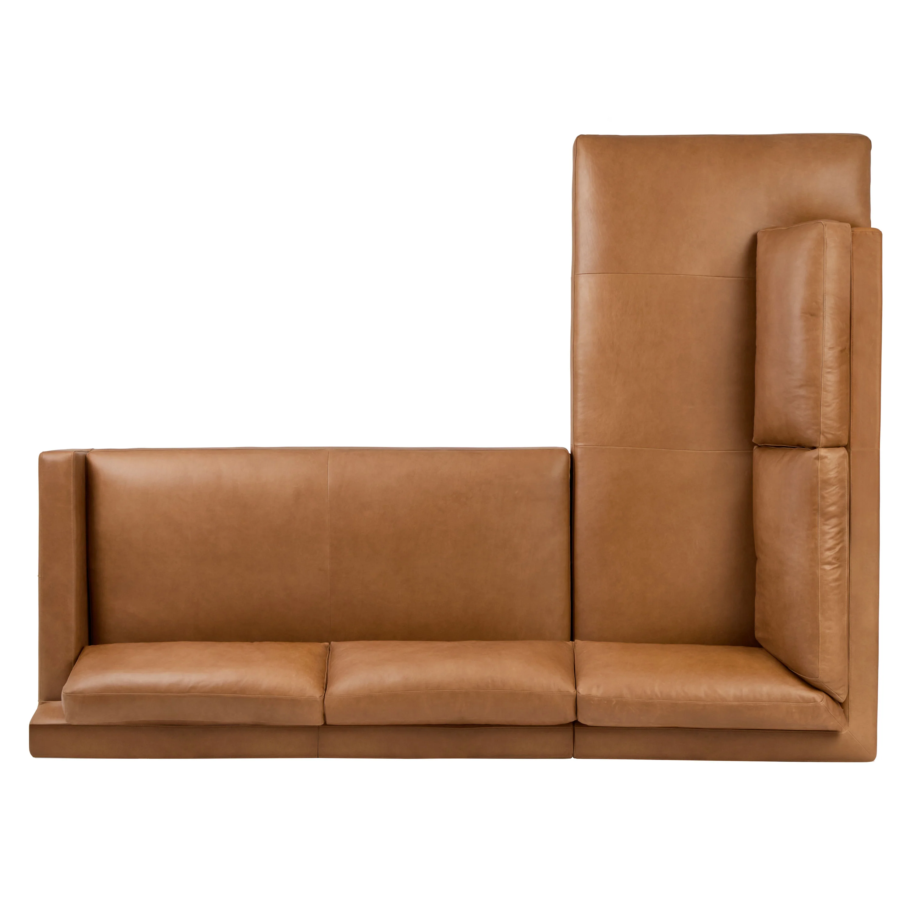 Zyon 115.5" Leather Left-Facing Bumper Chaise Sectional Sofa | Saddle Tan - Image 10