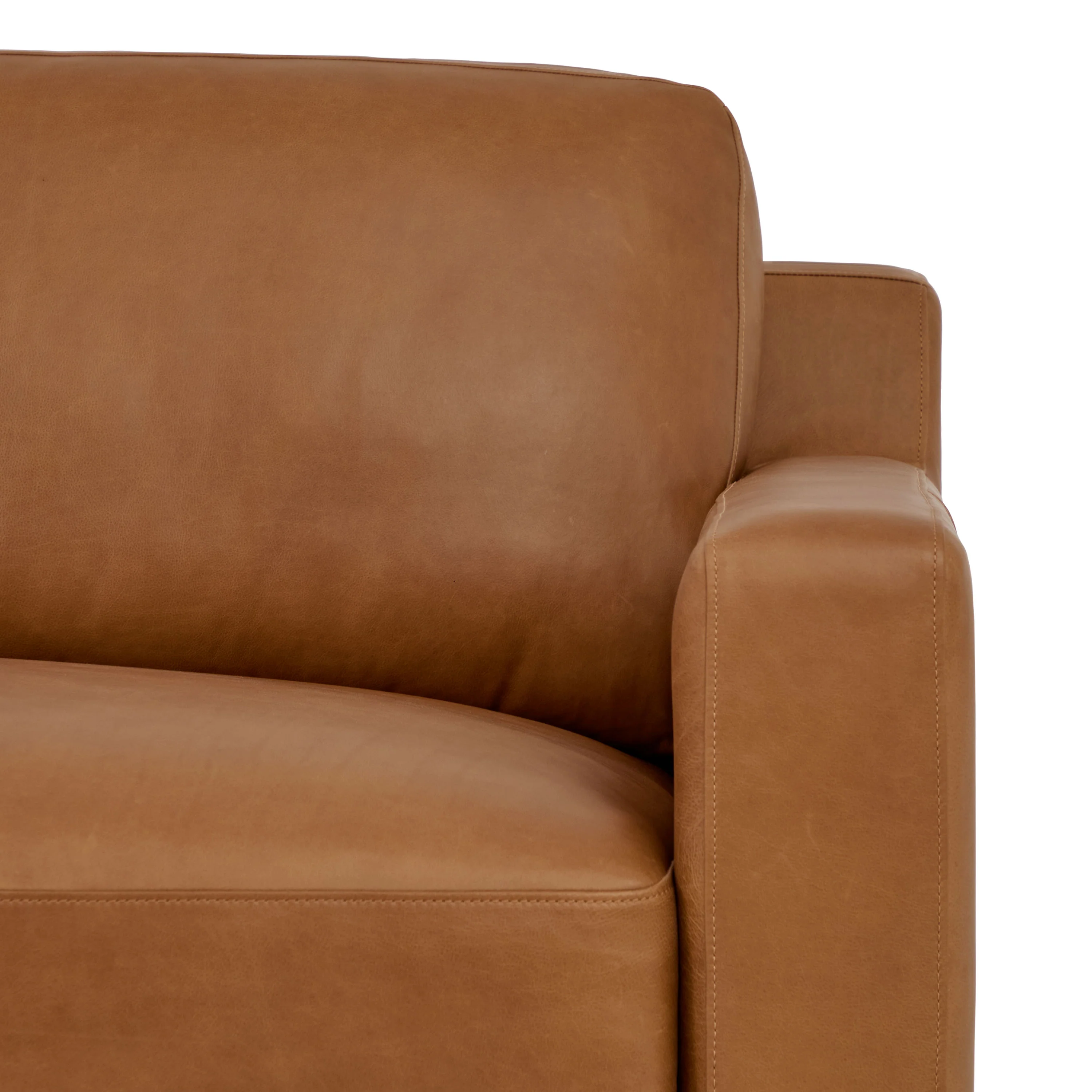 Zyon 115.5" Leather Left-Facing Bumper Chaise Sectional Sofa | Saddle Tan - Image 11