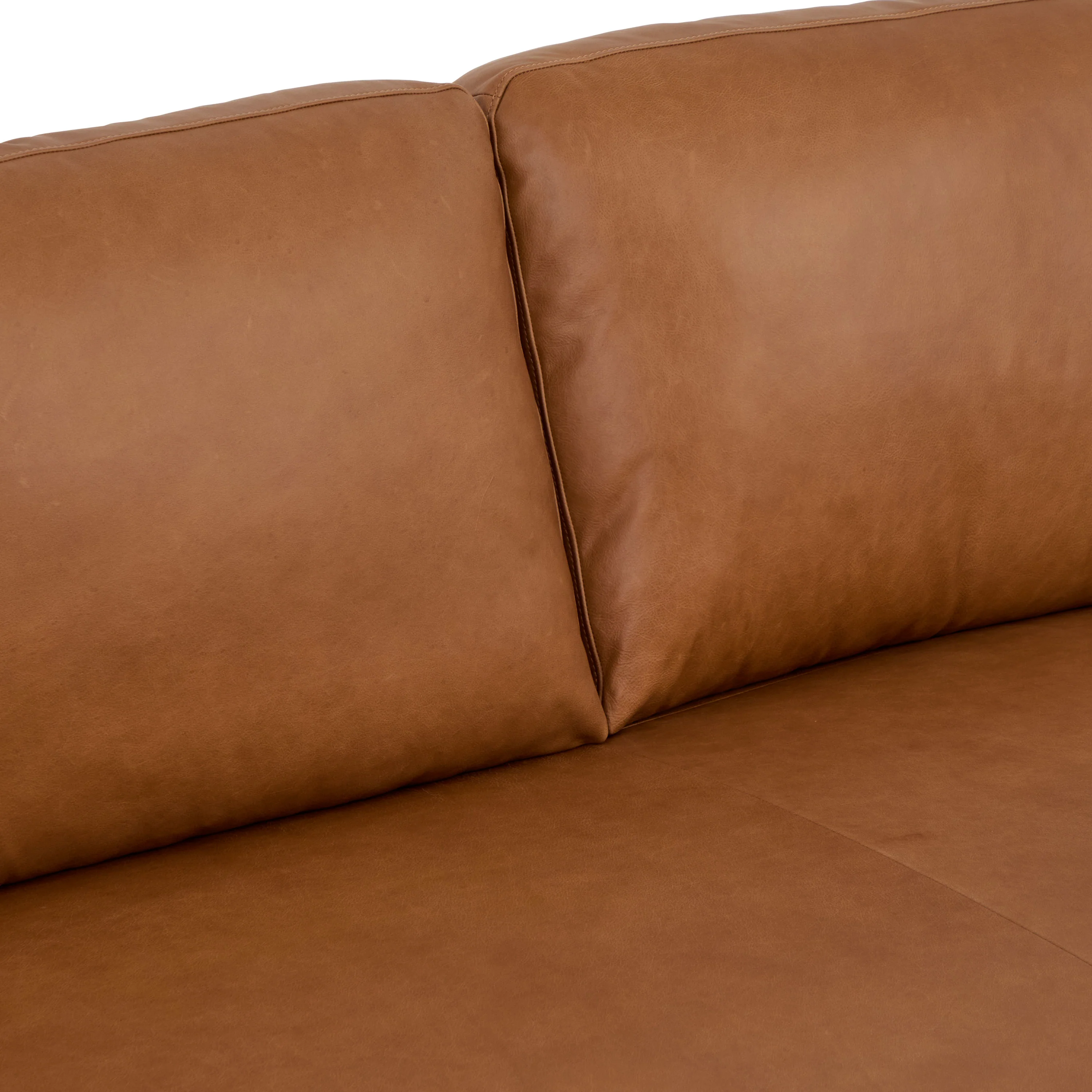 Zyon 115.5" Leather Left-Facing Bumper Chaise Sectional Sofa | Saddle Tan - Image 13